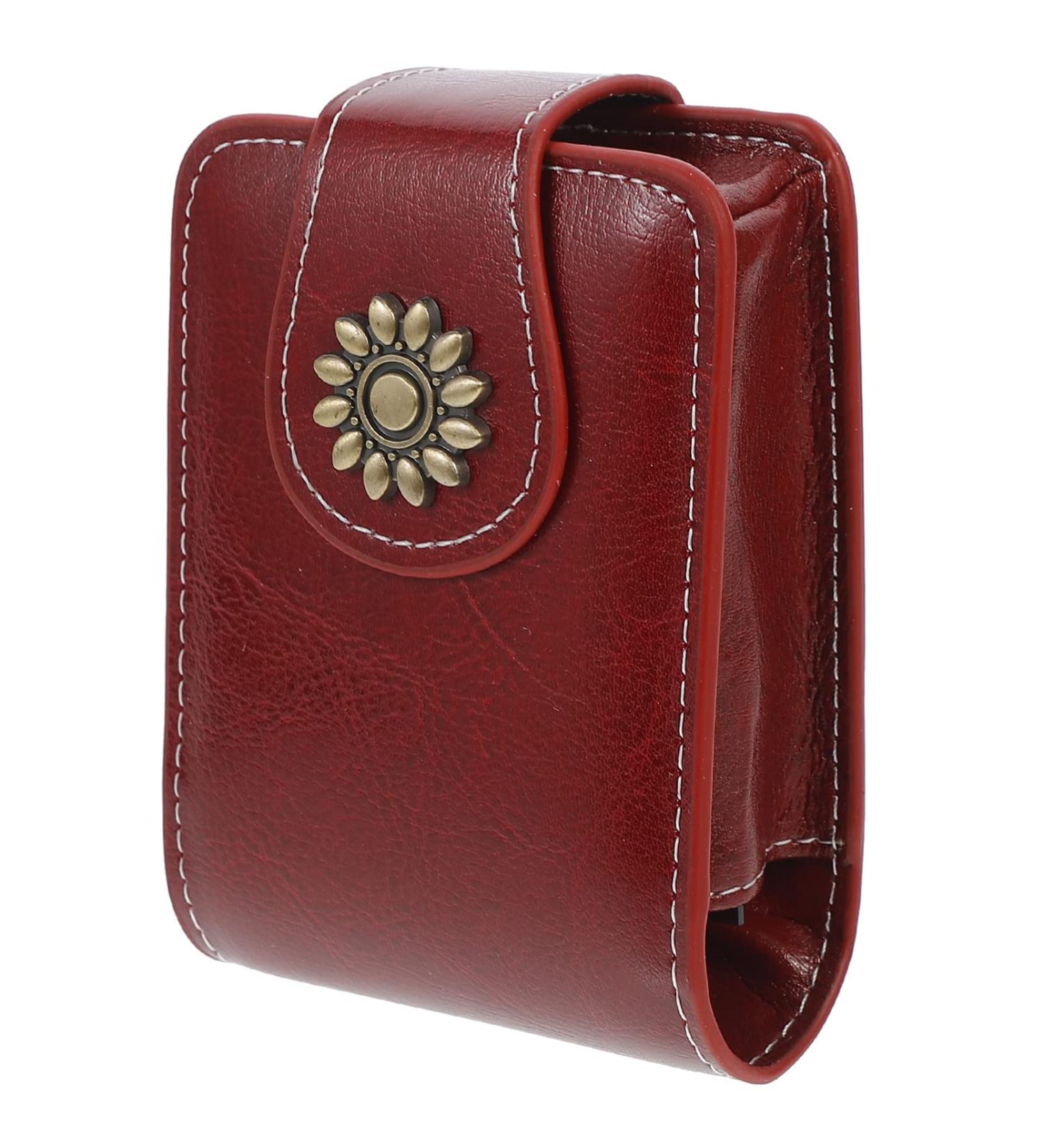 VALICLUD Travel Vanity Bag - Stylish Pocket Mirror & Lipstick Organizer - Portable Cosmetic Pouch for Purse - Claret - Buy Online on GoSupps.com