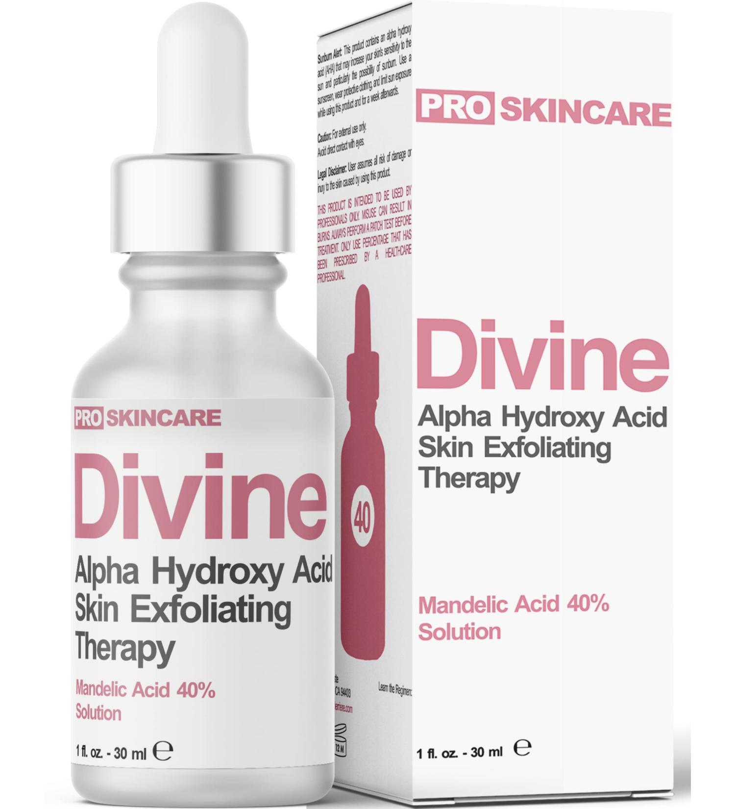 Mandelic Acid Peel 40% for Face - Professional Intense Chemical Peel for Rosacea, Acne, Hyperpigmentation & Melasma - Alpha Hydroxy Acid Skin Brightening Treatment - 1 Fl Oz - Buy Online on GoSupps.com