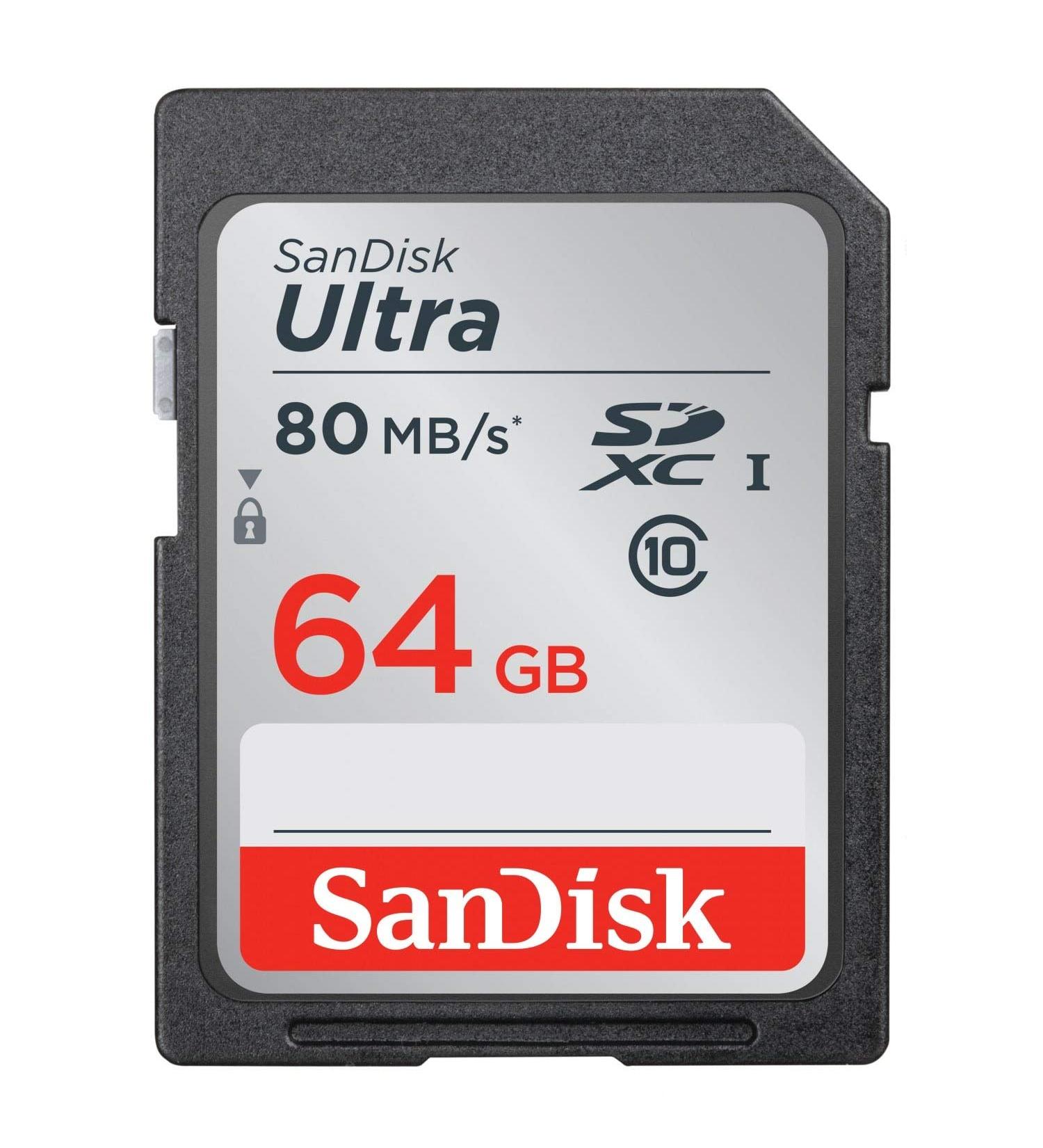 SanDisk Ultra 64GB Class 10 SDXC UHS-I Memory Card - 80MB/s Speed (SDSDUNC-064G-GN6IN) - Buy Online on GoSupps.com