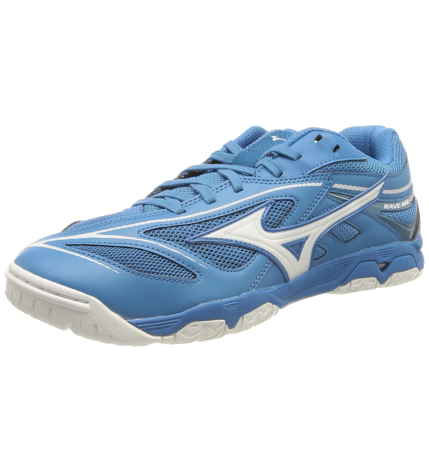 Mizuno Men's Wave Medal 6 Tennis Shoe - 42 EU Mediterranean Blue White | International Shipping Available - Buy Online on GoSupps.com