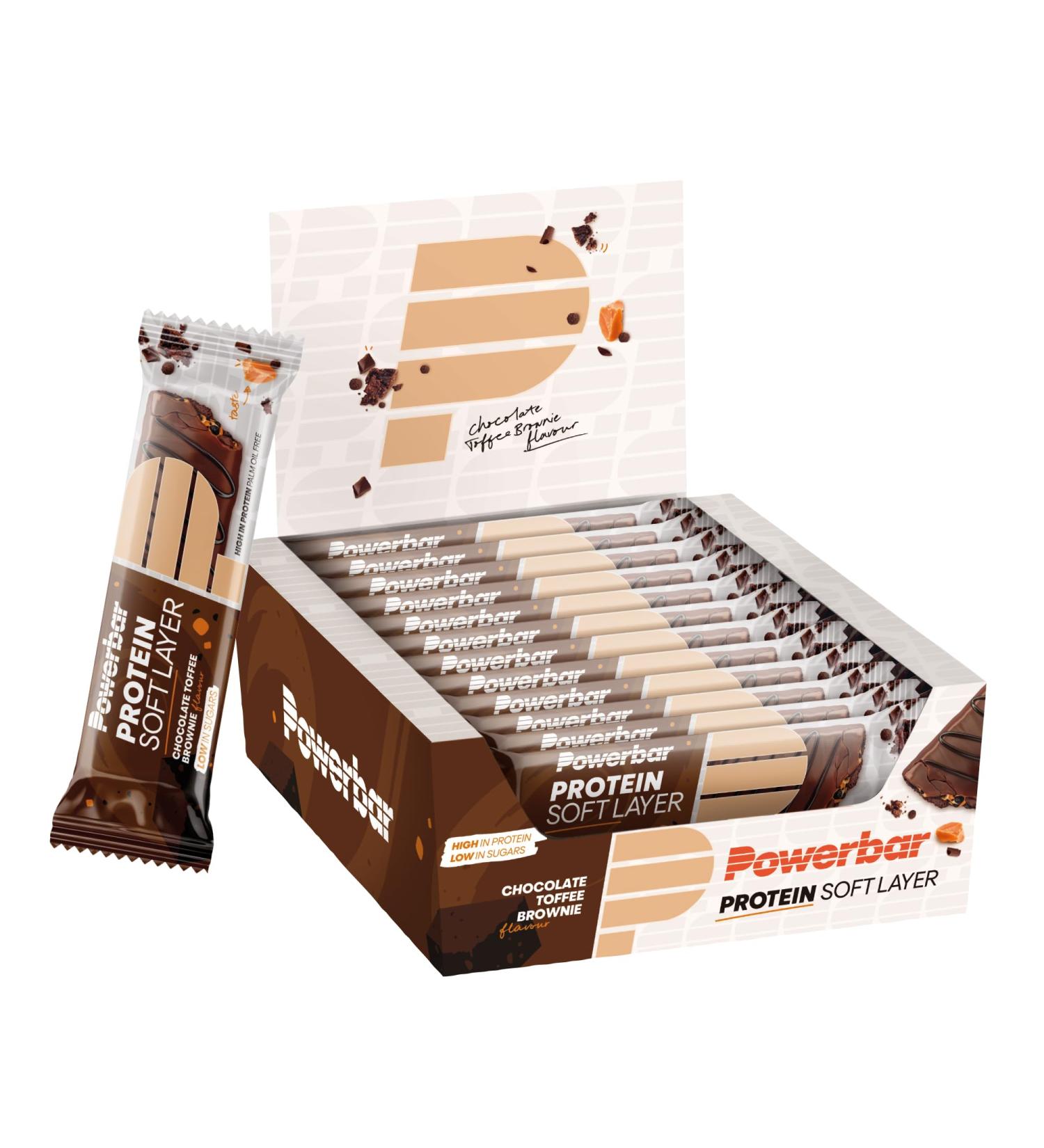 Powerbar Protein Soft Layer Chocolate Toffee Brownie 12x40g | High Protein Snack | Palm Oil Free | International Shipping Available - Buy Online on GoSupps.com