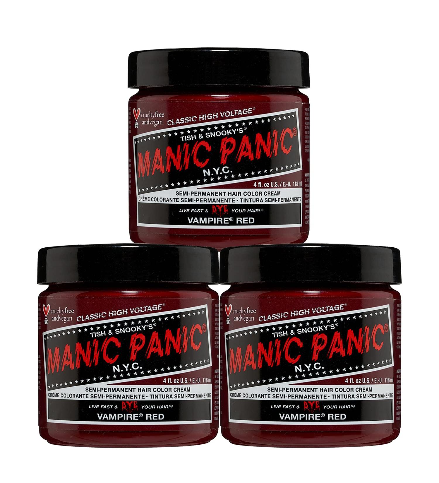 Manic Panic Vampire Red Hair Dye 3-Pack | Vegan Cruelty-Free Semi-Permanent 118ml - Buy Online on GoSupps.com