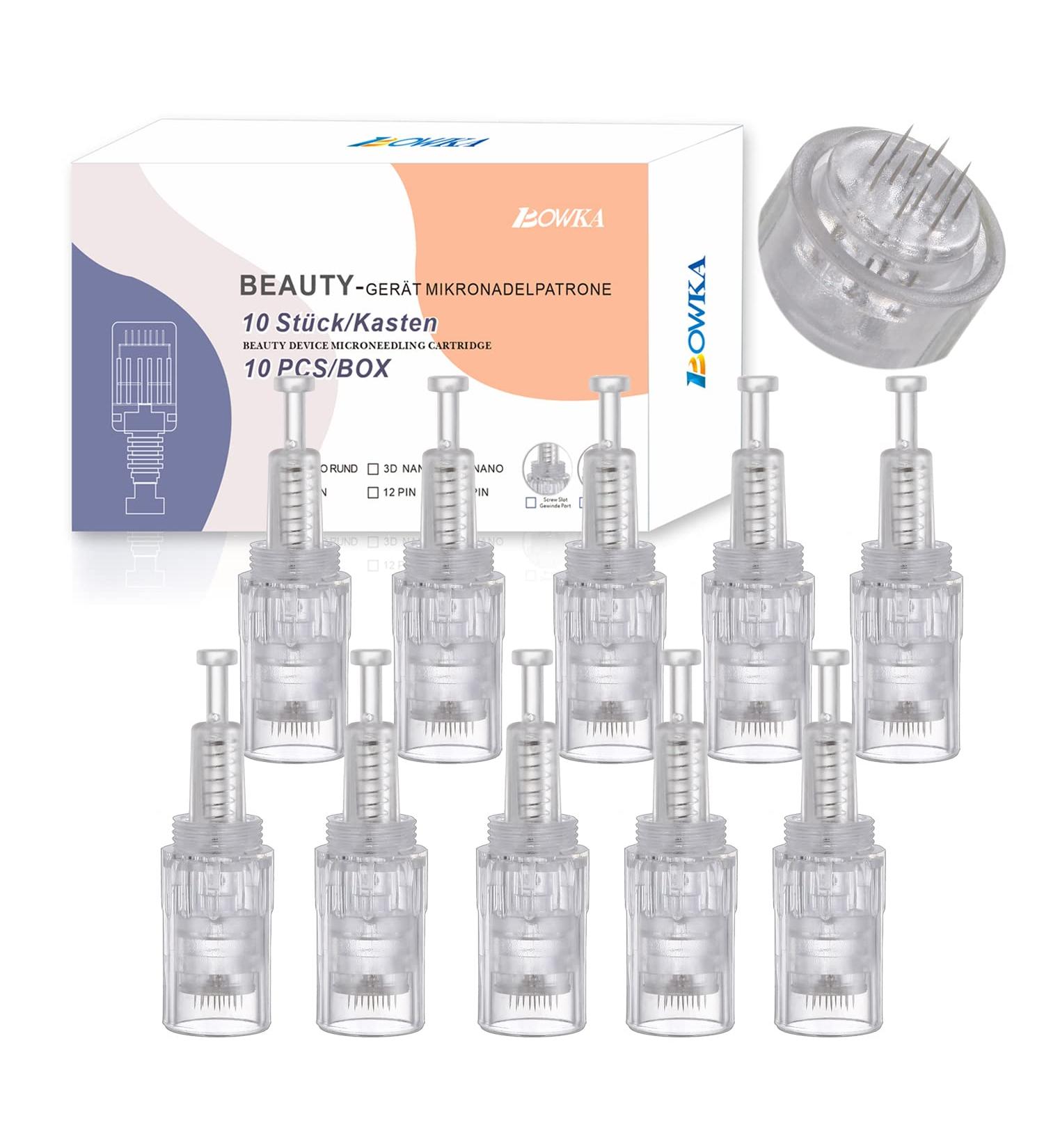 Buy Bowka 12 Pins Microneedling Pen - Replacement Needles & Adjustable Thread Slot for Auto Electric Dermapen | International Shipping - Buy Online on GoSupps.com