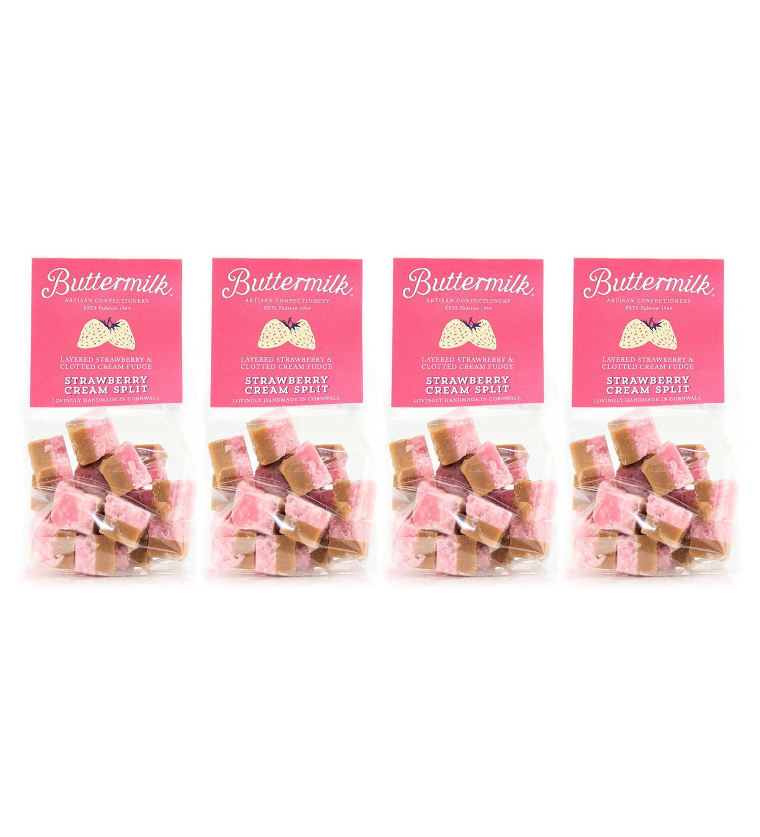 Buttermilk Strawberry Cream Split Fudge 175g - Pack of 4