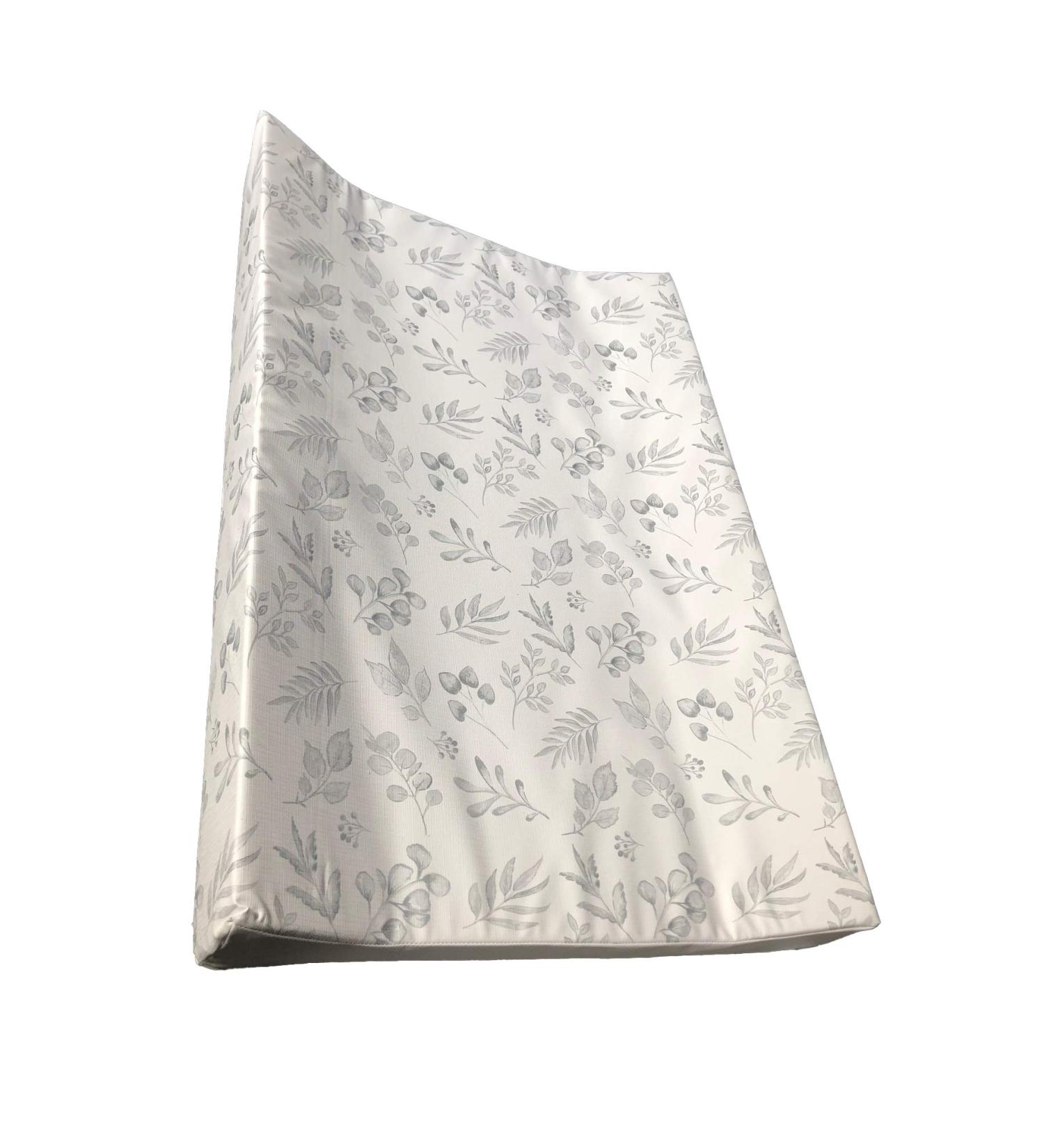 Gilded Bird Wedge Baby Changing Mat 69cm x 44cm - Extra Thick & Wipeable (Lovely Leaves Grey) - Buy Online on GoSupps.com