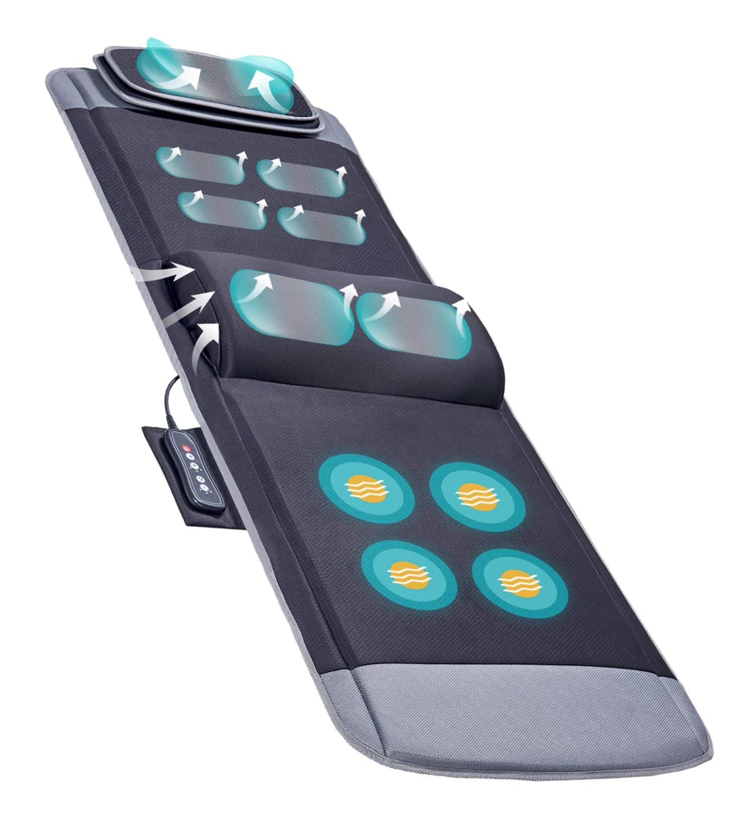 Comrelax Full Body Massage Mat with Vibration | Adjustable Pillow Height | Relieve Pain for Neck, Back, Waist, Legs | Massage Pad Black - Buy Online on GoSupps.com