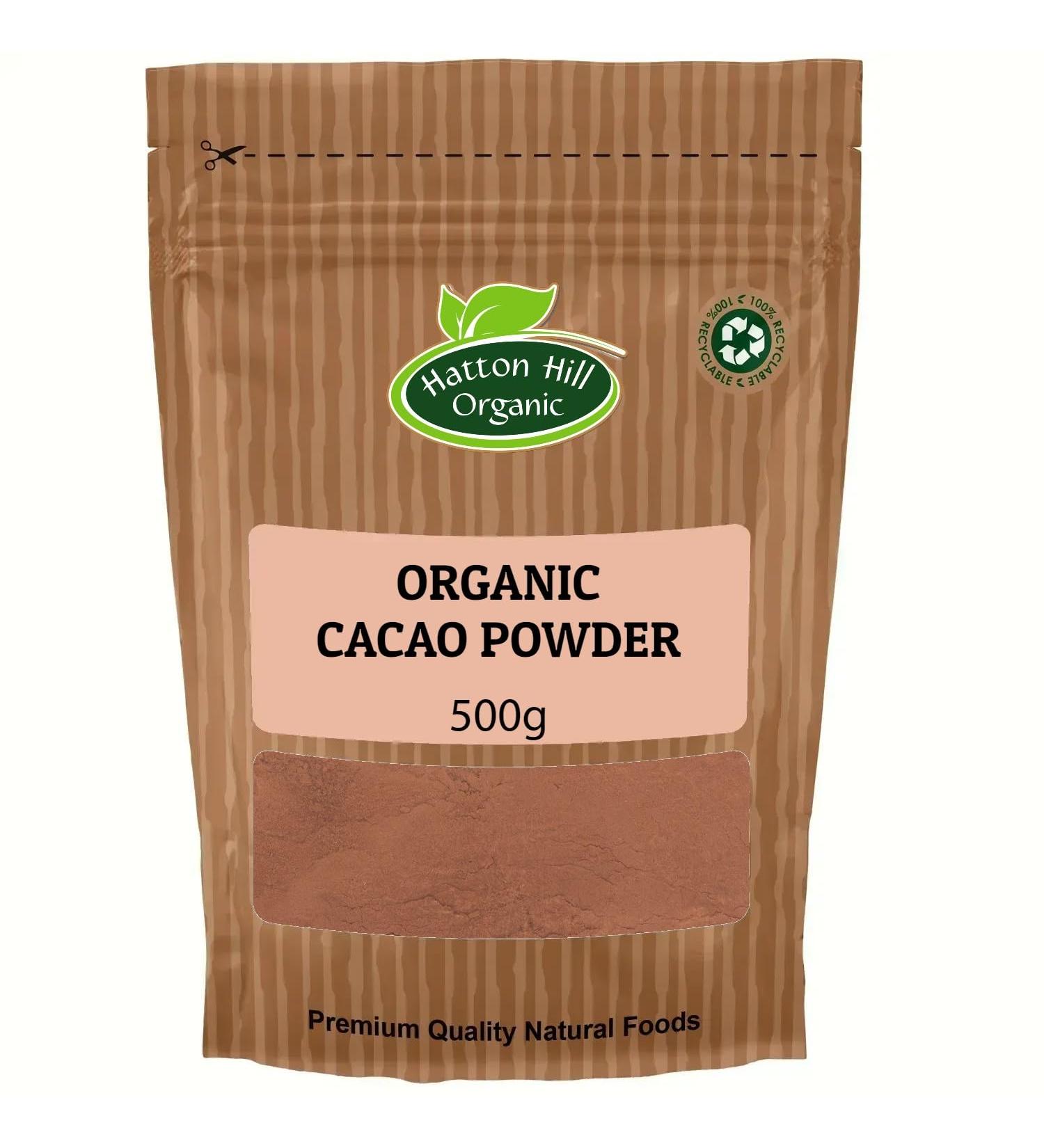 Organic Cacao Powder 500g by Hatton Hill Organic - Free UK Delivery