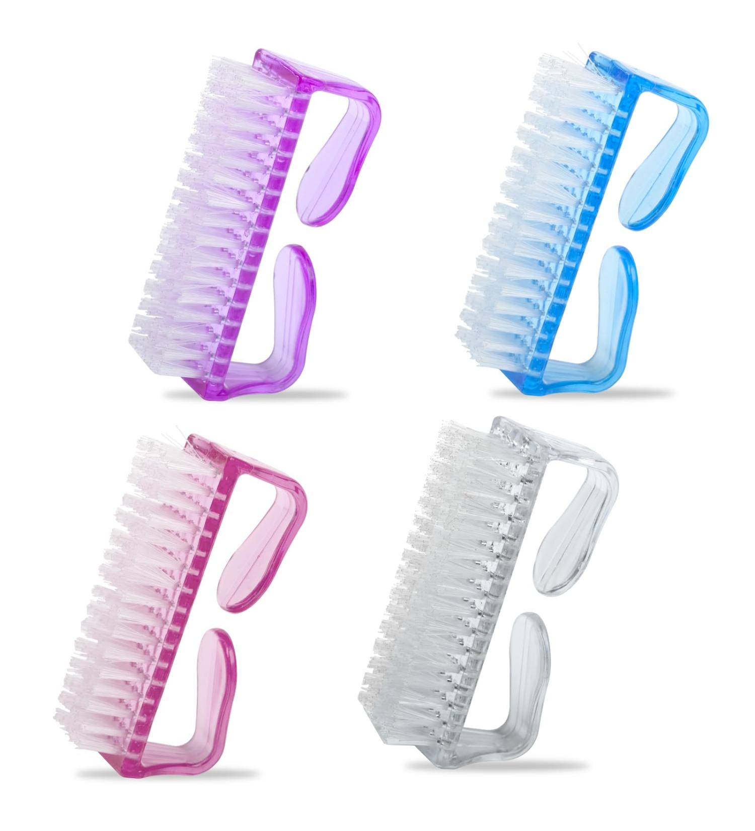 Nail Brush 4pcs Two-Sided Scrubbing Brushes Nail Cleaning Brush Fingernail Brush with Soft Bristles Plastic Fingernail Scrubber for Toes Nails Hands Garden Home Salon Use (Style-B) - Buy Online on GoSupps.com