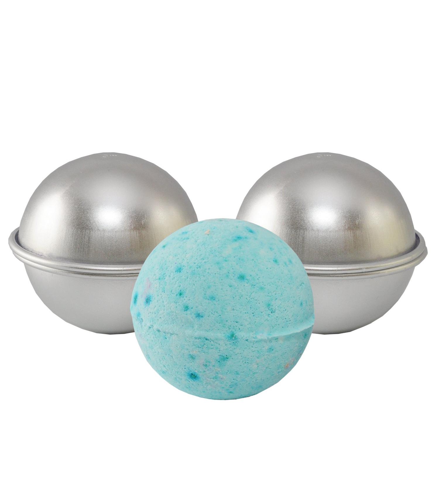 Metal Bath Bomb Mold Set - DIY Luxury Bath Bombs - 2 Molds (4 Pieces) - 2.56 Diameter - Premium Finish - The Bath Company - Buy Online on GoSupps.com
