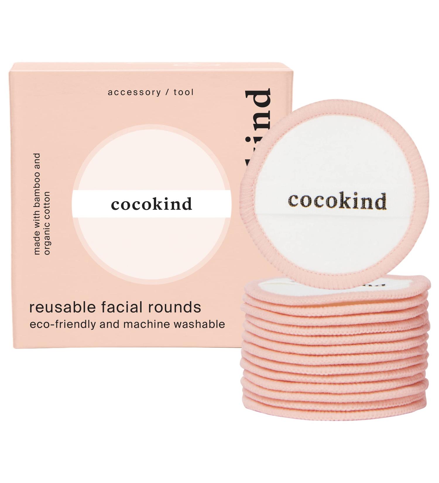 Cocokind Reusable Facial Rounds - Eco-Friendly Makeup Remover Pads Made from Bamboo & Cotton | Sustainable Cotton Rounds with Bag for Easy Use - Buy Online on GoSupps.com