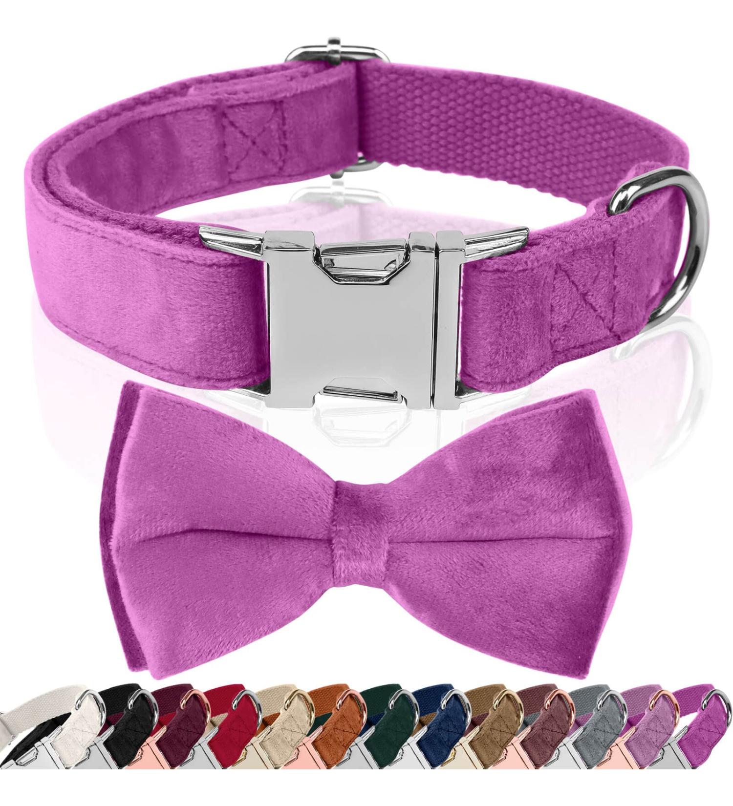 Asvin XL Rose Red Velvety Dog Collar | Soft & Comfortable Removable Dog Flying | Multi-Color for Weddings Birthdays & Parties - Buy Online on GoSupps.com