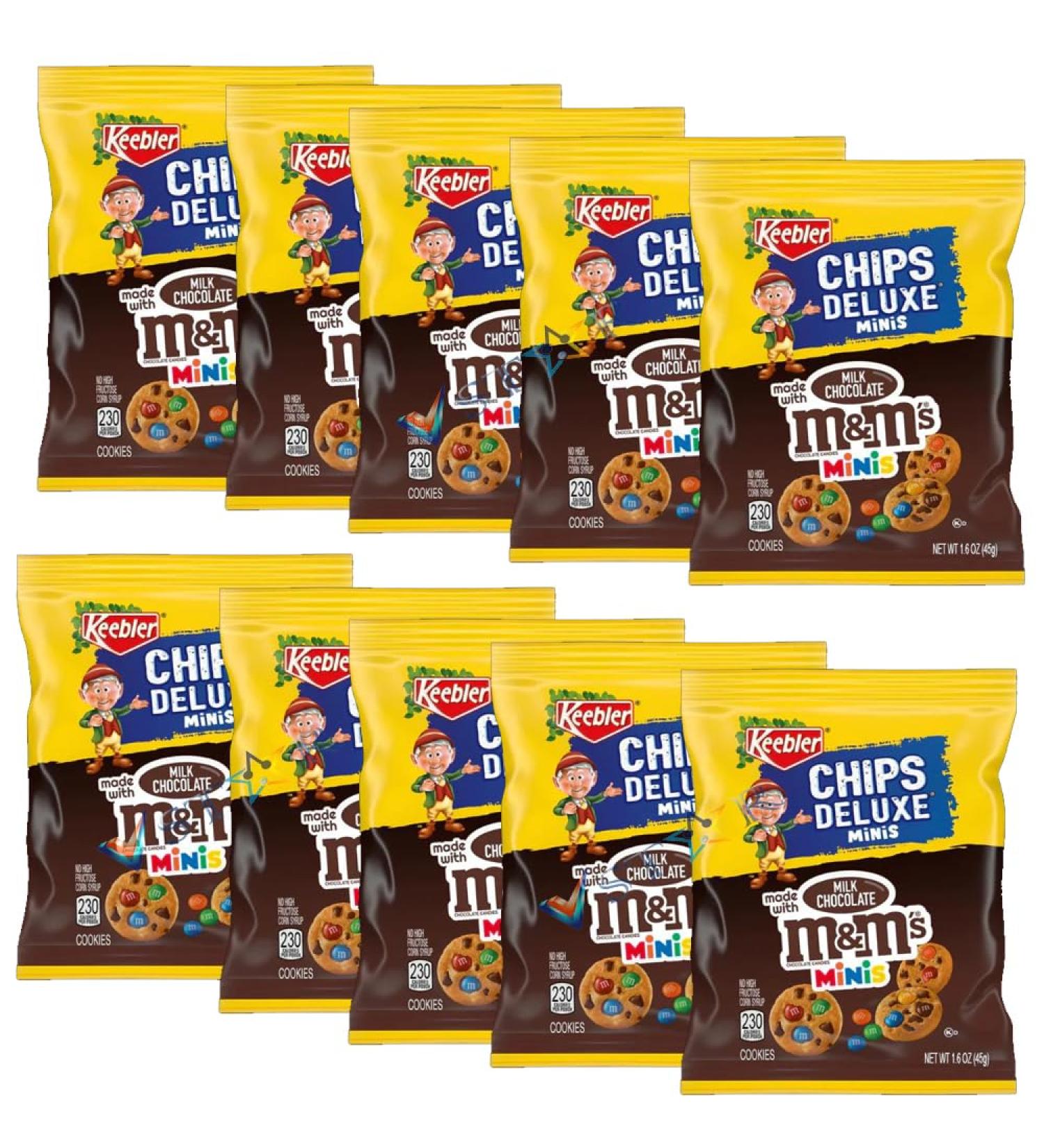 Keebler Chips Deluxe Milk Chocolate Minis Cookies For Kids & Adults 45g (Pack of 10) - Buy Online on GoSupps.com