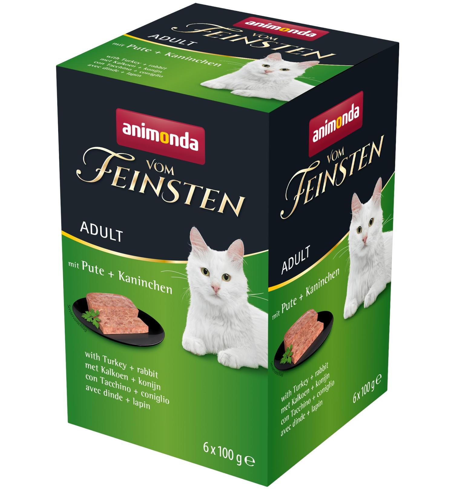 Animonda of the finest adult cat food wet food for adult cats with turkey + rabbits 6 x 100 g turkey + rabbits 100 g (6 Pack)