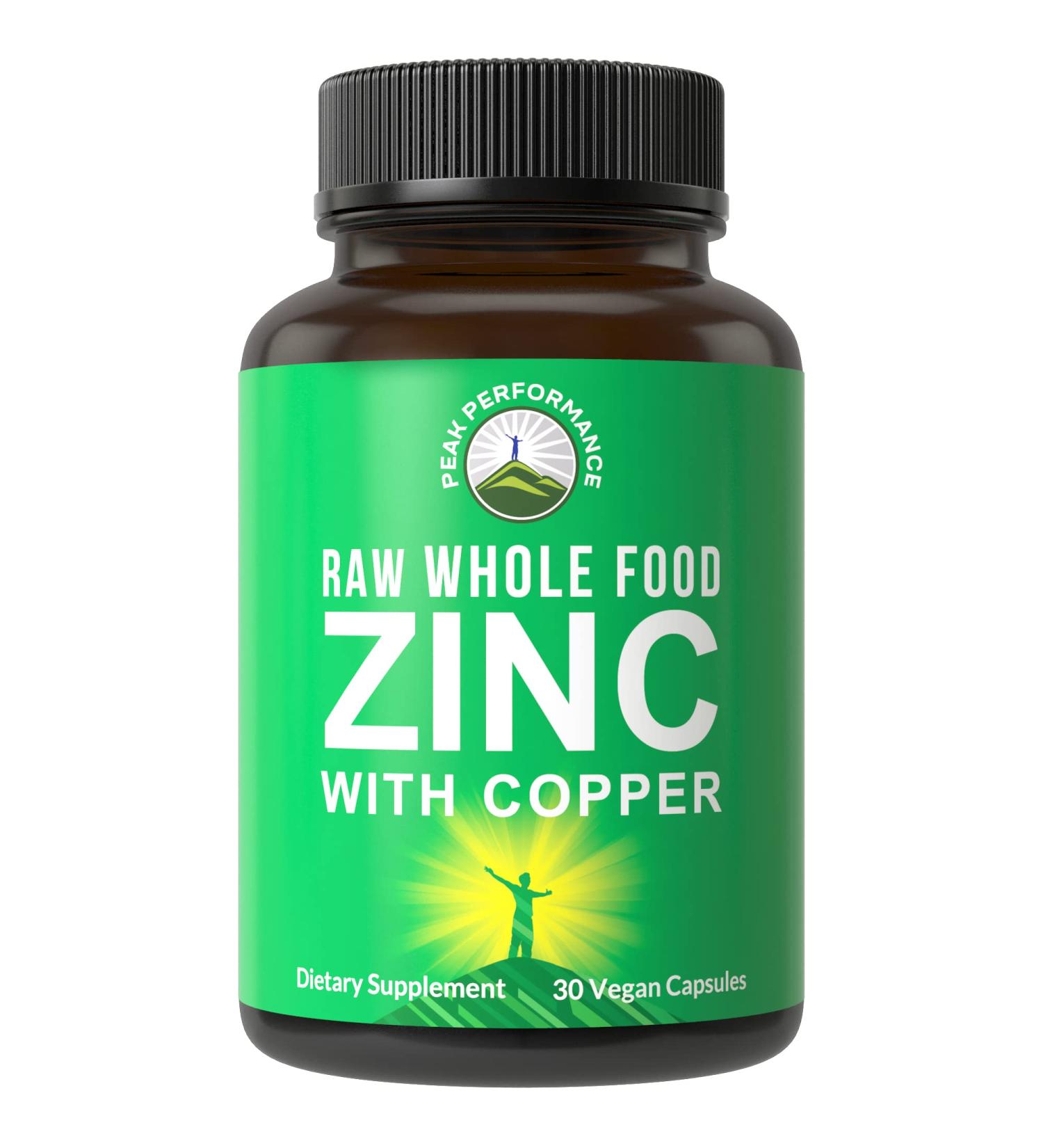 Raw Whole Food Zinc & Copper Immune Support Supplement with 25 Fruit & Vegetable Blend for Max Absorption - Vitamin Pills for Immunity - Buy Online on GoSupps.com