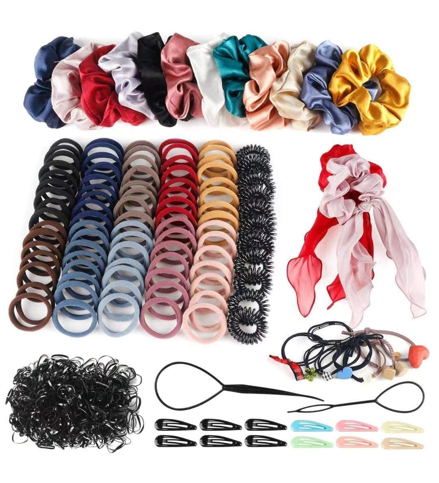 748PCS Hair Accessories Variety Pack for Girls & Women - Scrunchies, Elastic Bands, Hair Clips - Buy Online on GoSupps.com