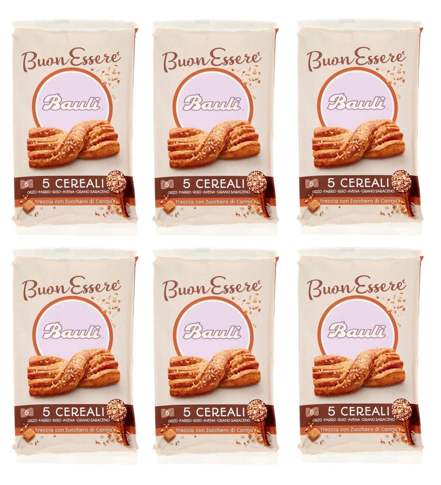  Bauli Bauli Treccina ai 5 Cereali e Zucchero di Canna (Braid with 5 cereals and cane sugar) 210g pack each pack contains 5 braids of 42g each - Buy Online on GoSupps.com