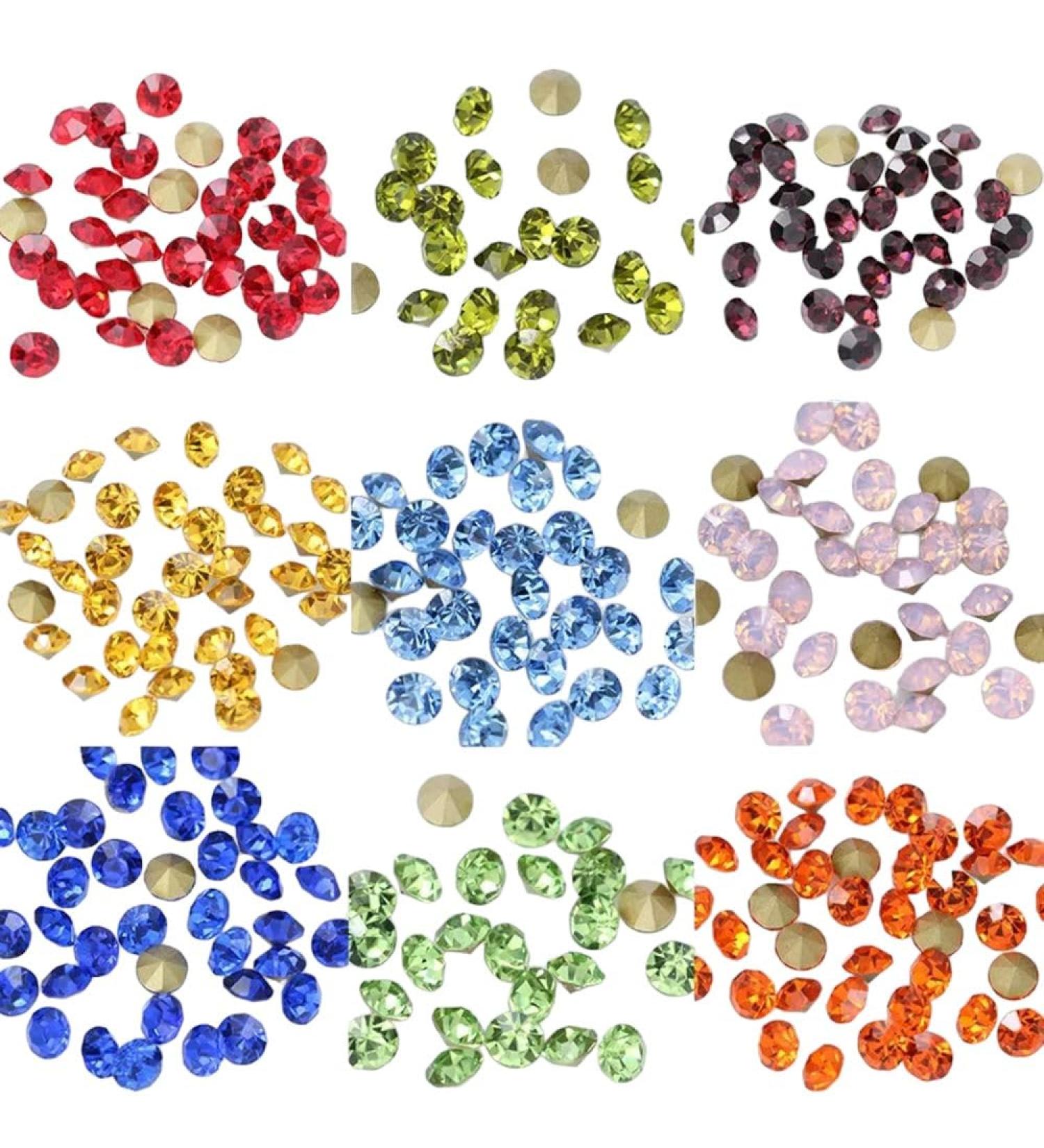 144p ss6 2mm Point foiled Back czech Crystal Rhinestone diamante faceted Glass stone Nail Art sparkling Gem beads jewelry design - Buy Online on GoSupps.com