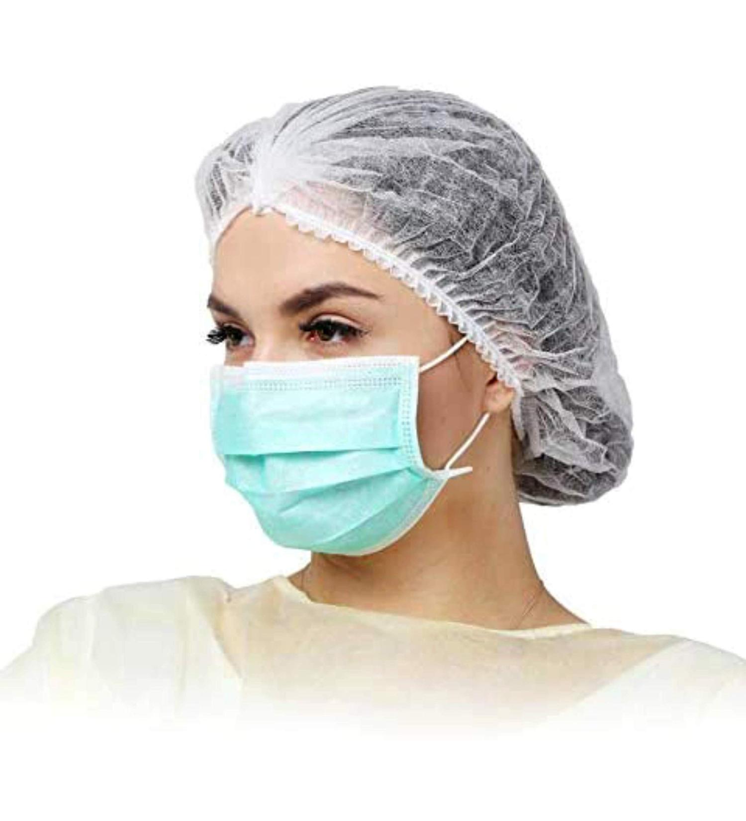 100 Pcs Disposable Hair Net Bouffant Cap for Food Service & DIY - USA Ship - Unisex Scrub Cap - Buy Online on GoSupps.com