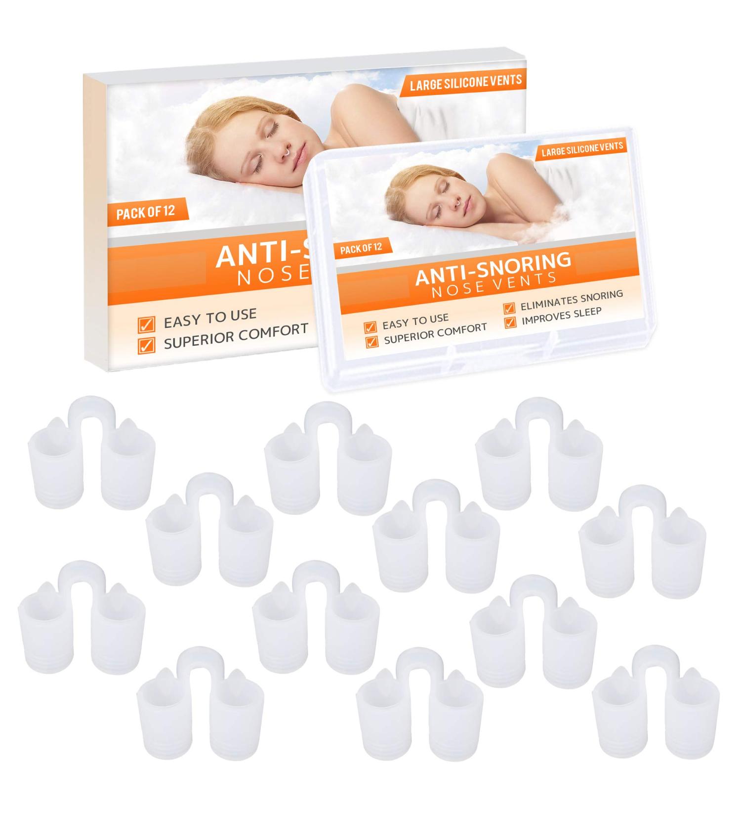 Nose Vent Sinus Relief Dilator (Pack of 12 Large Size) - Soft Silicone Vents for Nasal Snorers - Reusable Snoring Device by Mobi Lock - Buy Online on GoSupps.com