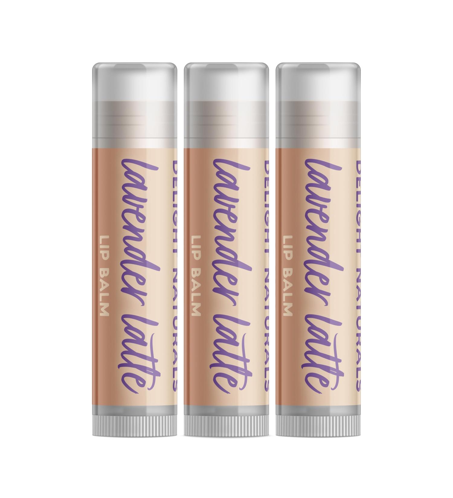 Delight Naturals Lavender Latte Lip Balm - Set of Three