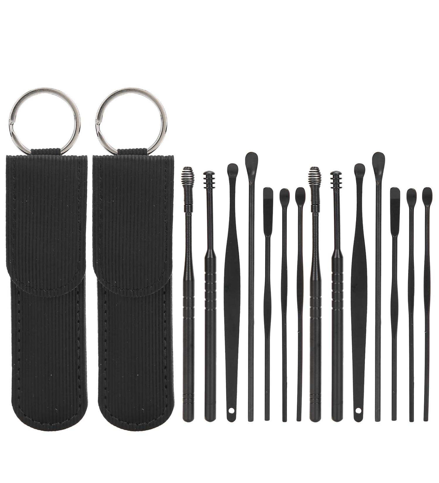 Shop Stainless Steel Ear Pick Spoon - Safe Ear Wax Removal Tool Set for Adults | Easy to Use with PU Bag - International Shipping Available - Buy Online on GoSupps.com