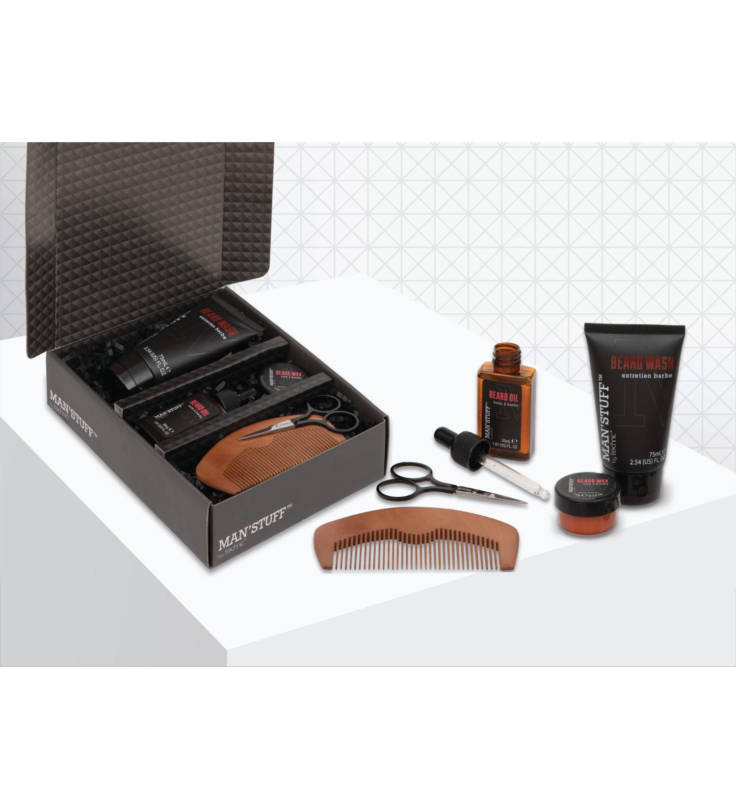 Man's Stuff Grooming Kit Includes Beard Oil Beard Wax Beard Wash Comb and Scissors Great Christmas Gift for Beard Lovers - Buy Online on GoSupps.com