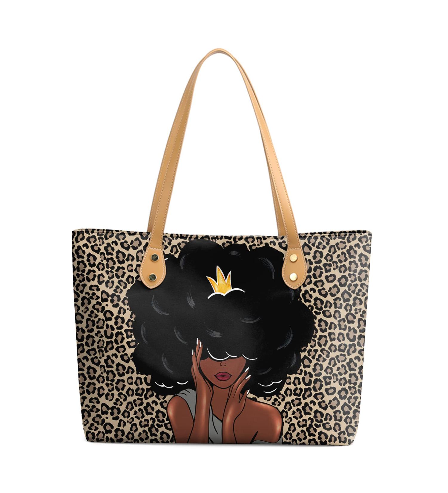 FZNHQL African American Tote Bag for Women - Fashionable Handbag for Work, Travel, Beach - Perfect Gift for Black Women - Black Girl-2 Design - Buy Online on GoSupps.com