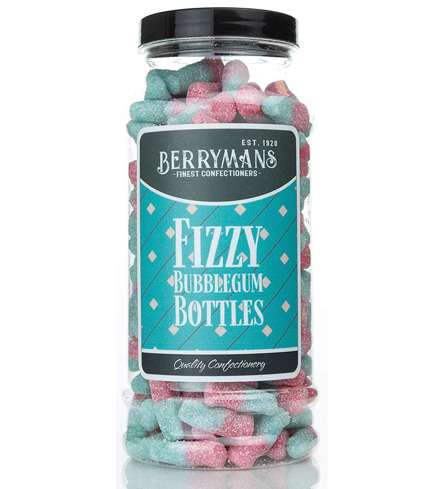 Fizzy Bubblegum Bottles Gift Jar - Berrymans Sweet Shop - Classic Retro Sweets - Buy Online on GoSupps.com