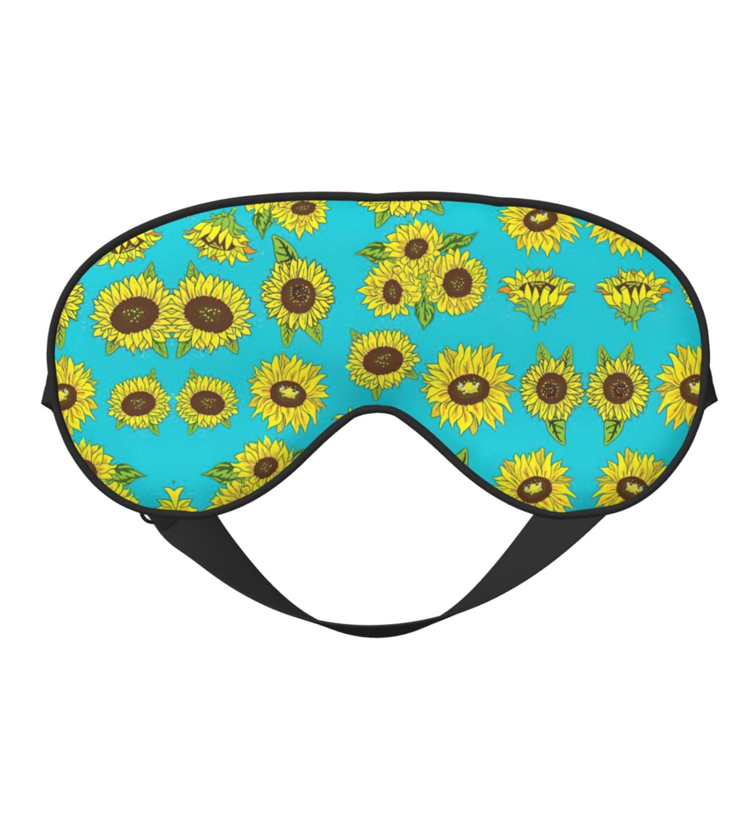 SSIMOO Sunflowers Pattern Print Eye Mask | Ultra-Soft Light-Blocking Sleep Mask for Comfort & Restful Sleep - International Shipping Available - Buy Online on GoSupps.com