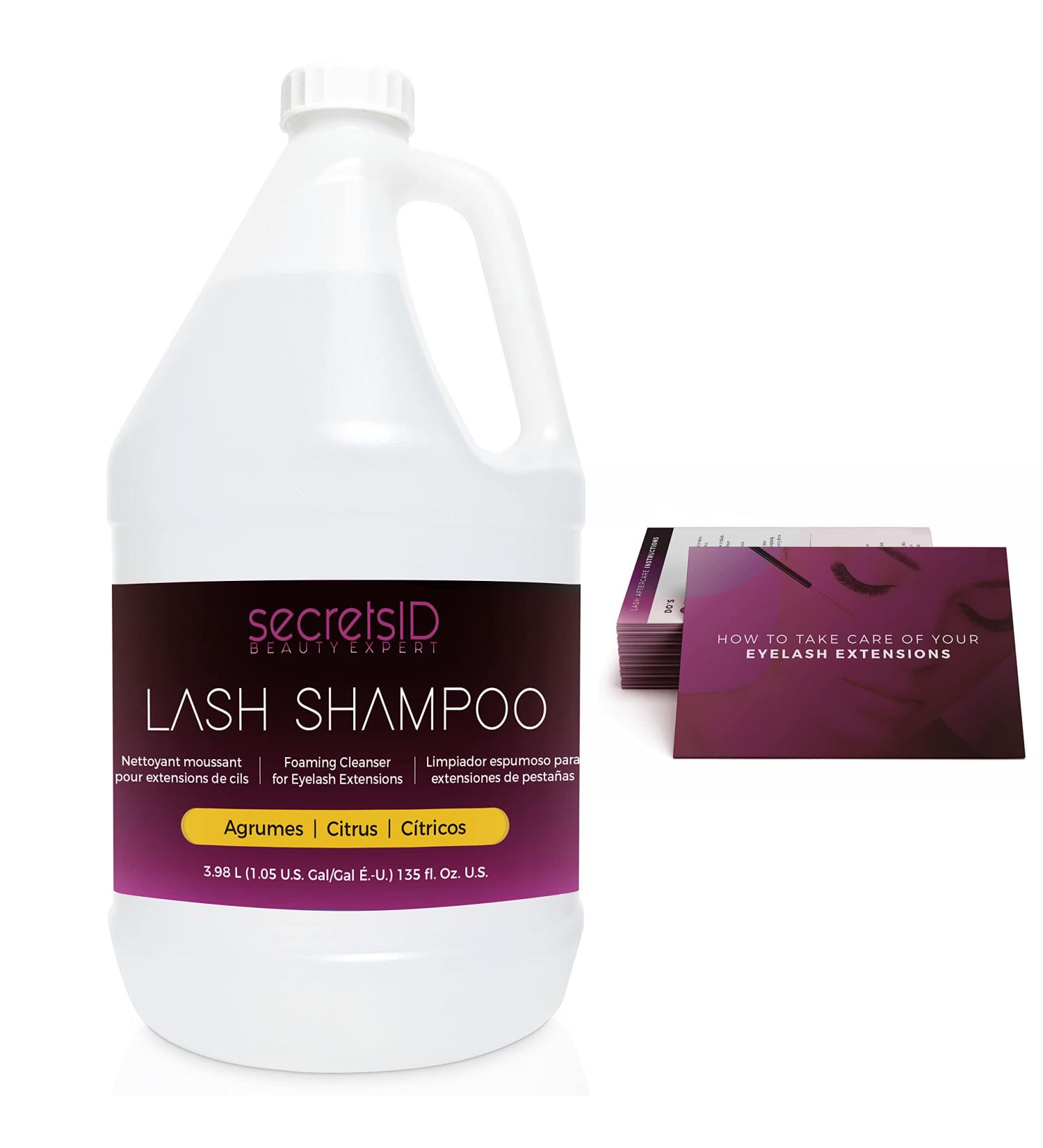 SecretsID Professional Eyelash Extension Lash Shampoo 1 Gallon - Citrus Foaming Cleanser for Salon Use - Buy Online on GoSupps.com