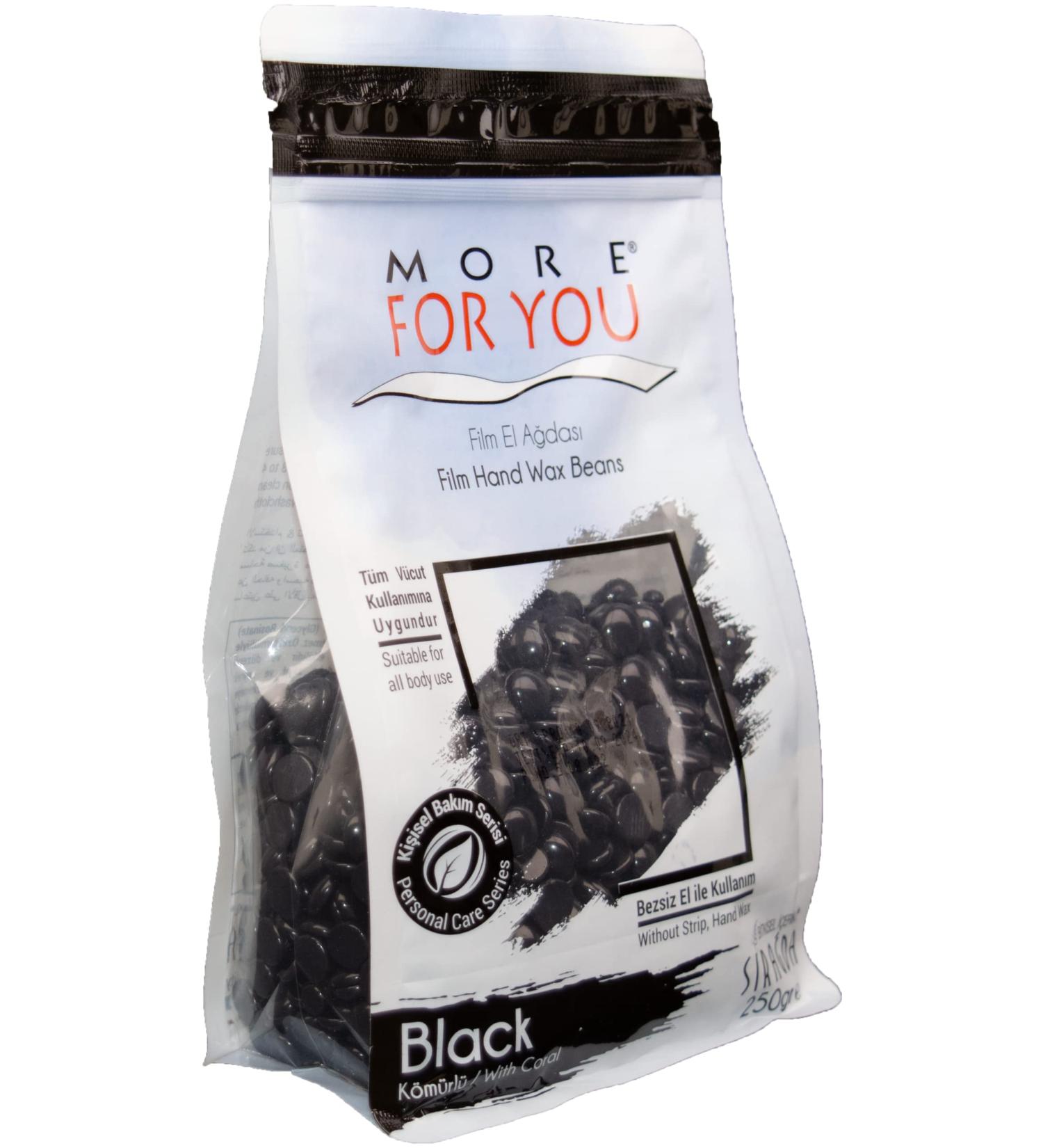 More For You Film Hand Wax Beans Black - 250g Hot Wax for Hair Removal | Sir Agda Depilatory Wax - International Shipping Available - Buy Online on GoSupps.com