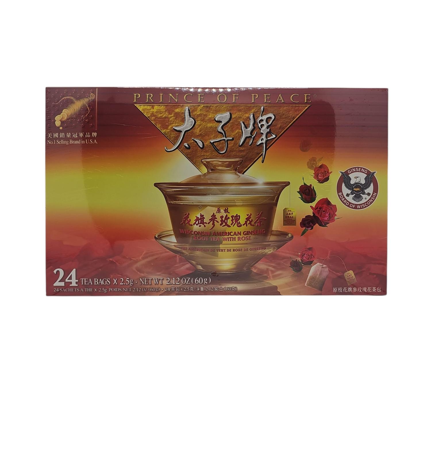 Prince of Peace American Ginseng Rose Tea (24 sachets)