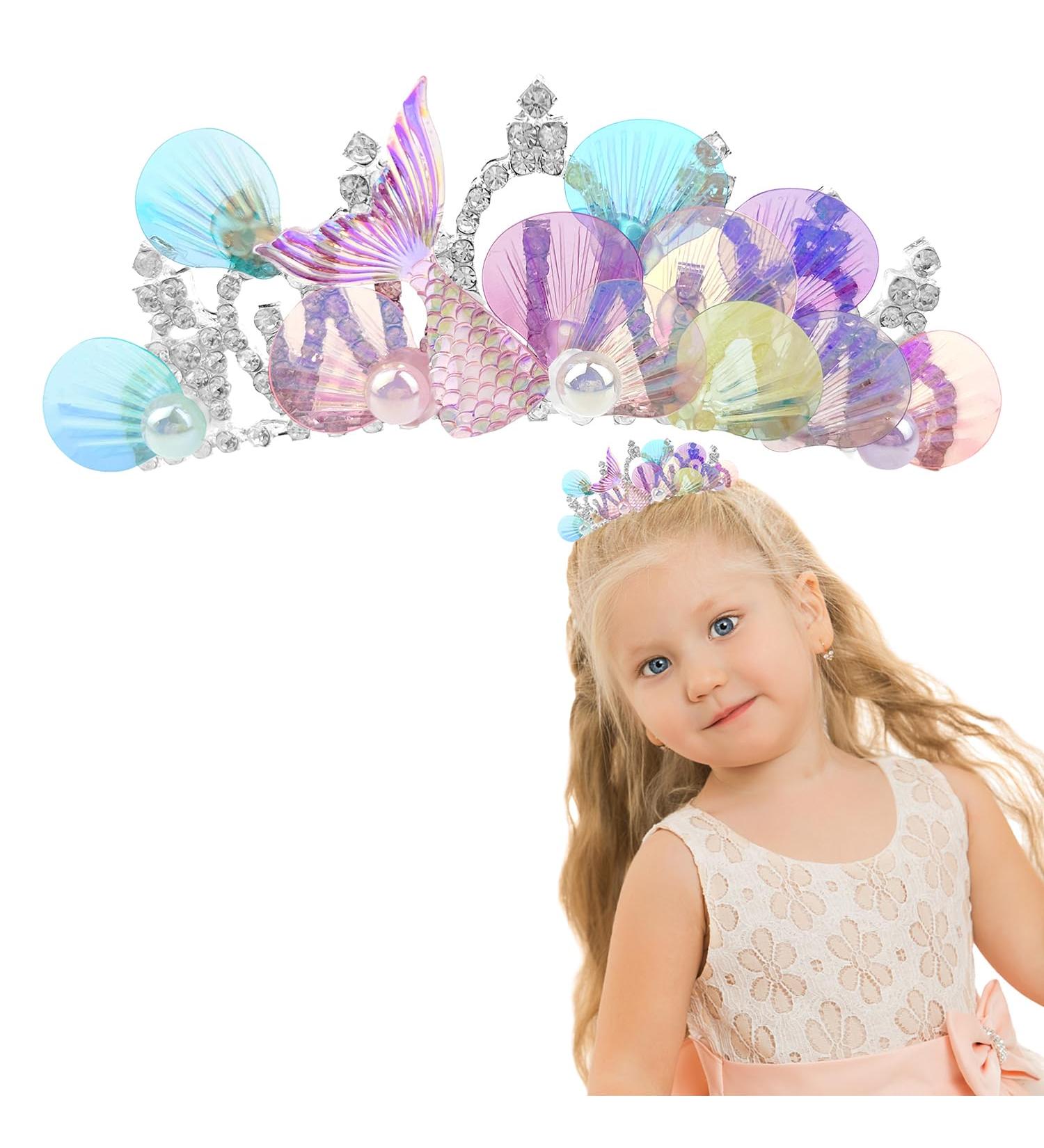 Jaczora Glitter Mermaid Headband Princess Crown Mermaid Tail Sequin Hairband Mermaid Hair Accessories Pearl Decor Tiara Headband for Party Accessories Mermaid Theme Hair Party Favors Headband - Buy Online on GoSupps.com