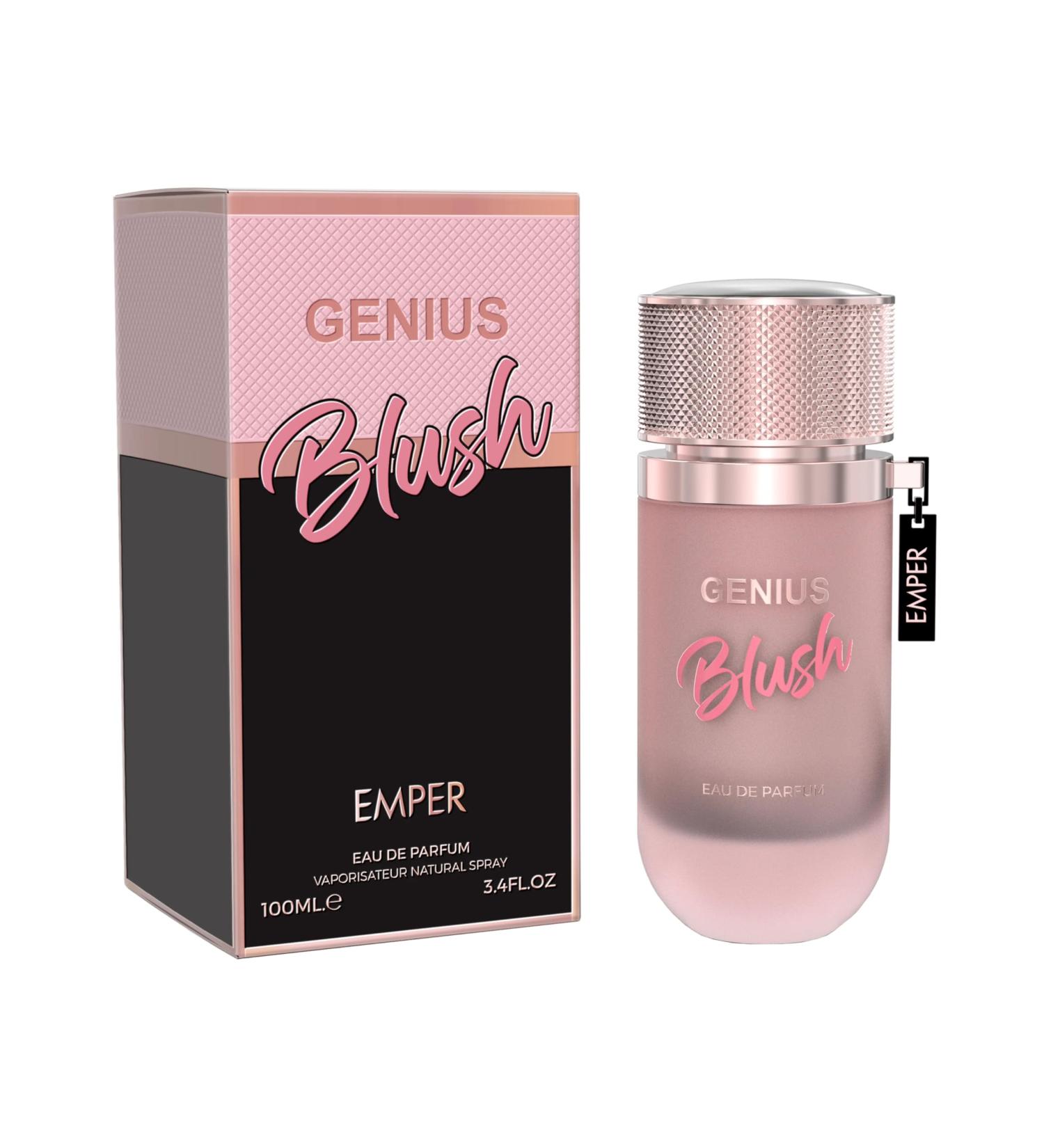 Genius Blush Eau De Parfum For Women by Emper 3.4 Fl Oz - Original Fragrance from Dubai - With Top Notes of Bergamot and Bitter Almond