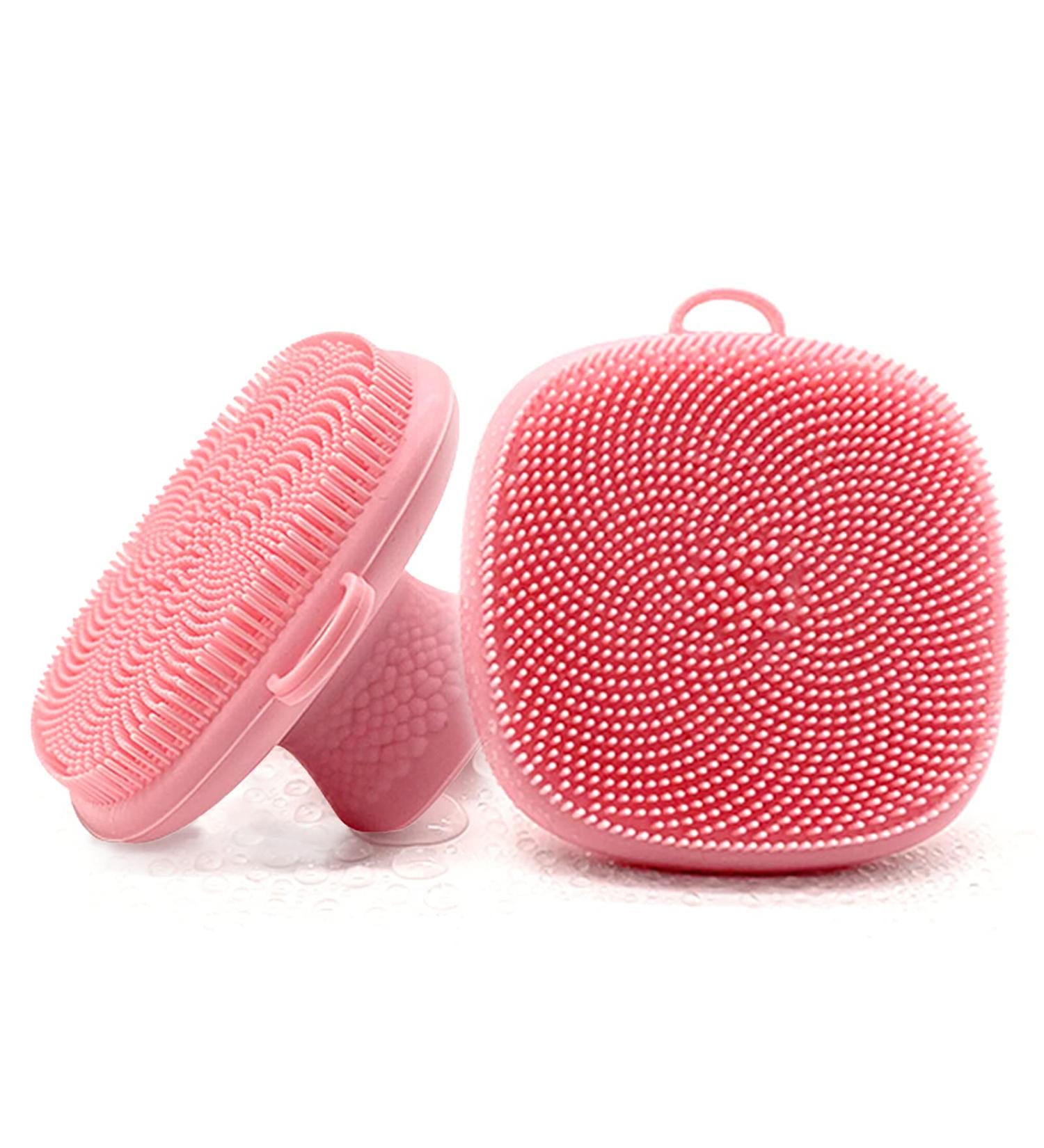 Silicone Facial Cleaning Brush - Deep Clean & Remove Blackheads | 2x Pink Manual Scrubber Pads - Buy Online on GoSupps.com
