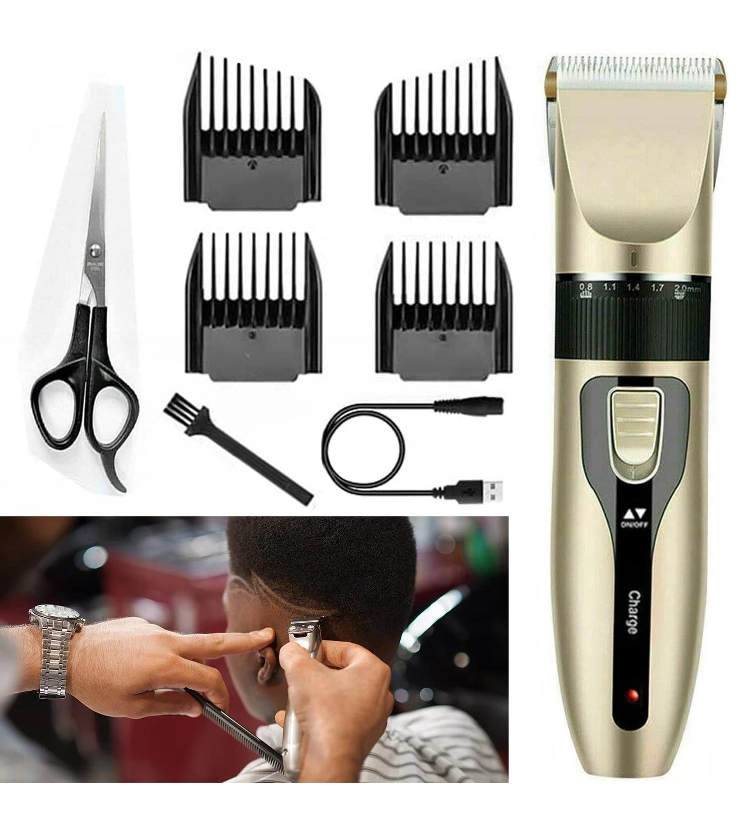 Men's Cordless Hair Trimmer Cordless Hair Clipper Men Rechargeable Electric Razor Professional Hair Clipper HairCutting Kit Beard Trimmer Shaver Detail Trimmer with 4 Guide Combs Scissor Brush - Buy Online on GoSupps.com