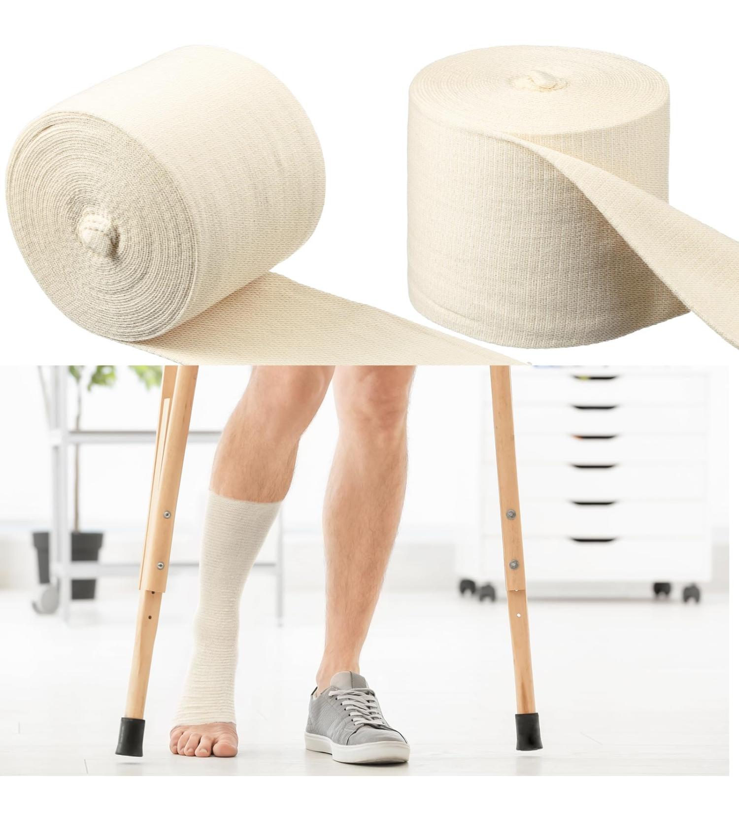 Preboun 2 Rolls Cotton Stockinette Tubular Bandage - 11 Yard Reusable Elastic Sleeve for Ankles & Elbows (5 Inch) | Comfortable Arm Support - International Shipping Available - Buy Online on GoSupps.com