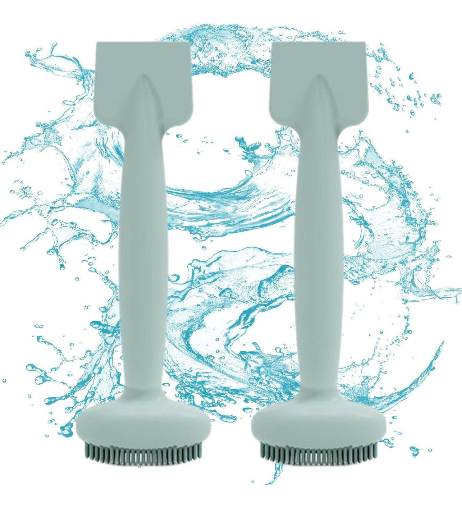 Face Brush Cleanser | Dual Head Facial Scrubber Silicone Face Scrubber For Women | Waterproof Soft And Skin Friendly Manual Mud Film Brush For Cleaning Rowces Haze Blue 2pcs - Buy Online on GoSupps.com