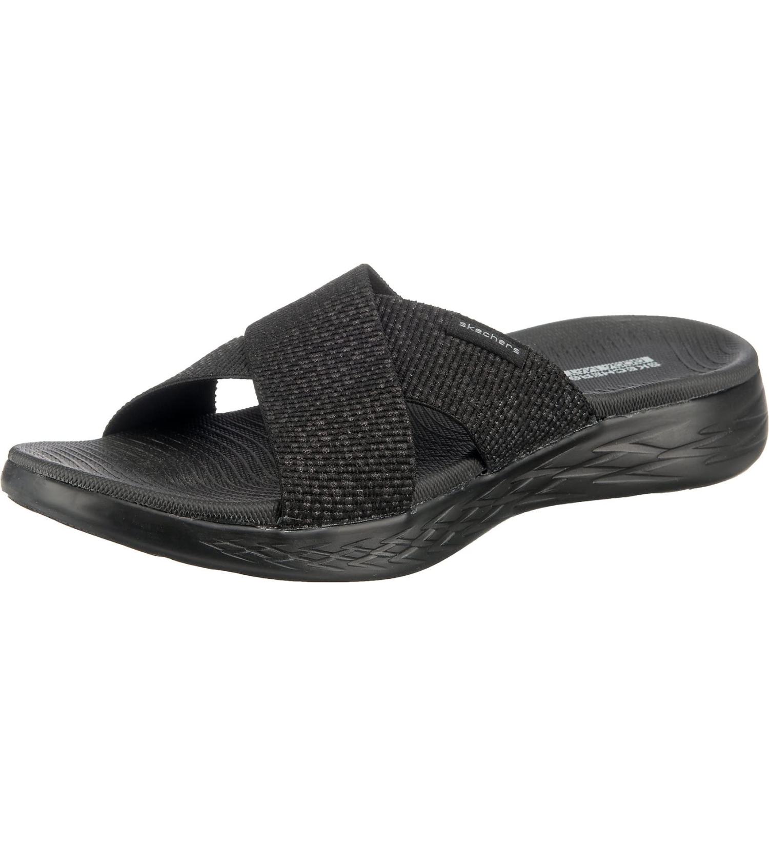 Skechers Women's ON-The-GO 600 Dainty Sandal - Black Textile EU 39 | Shop Internationally - Buy Online on GoSupps.com