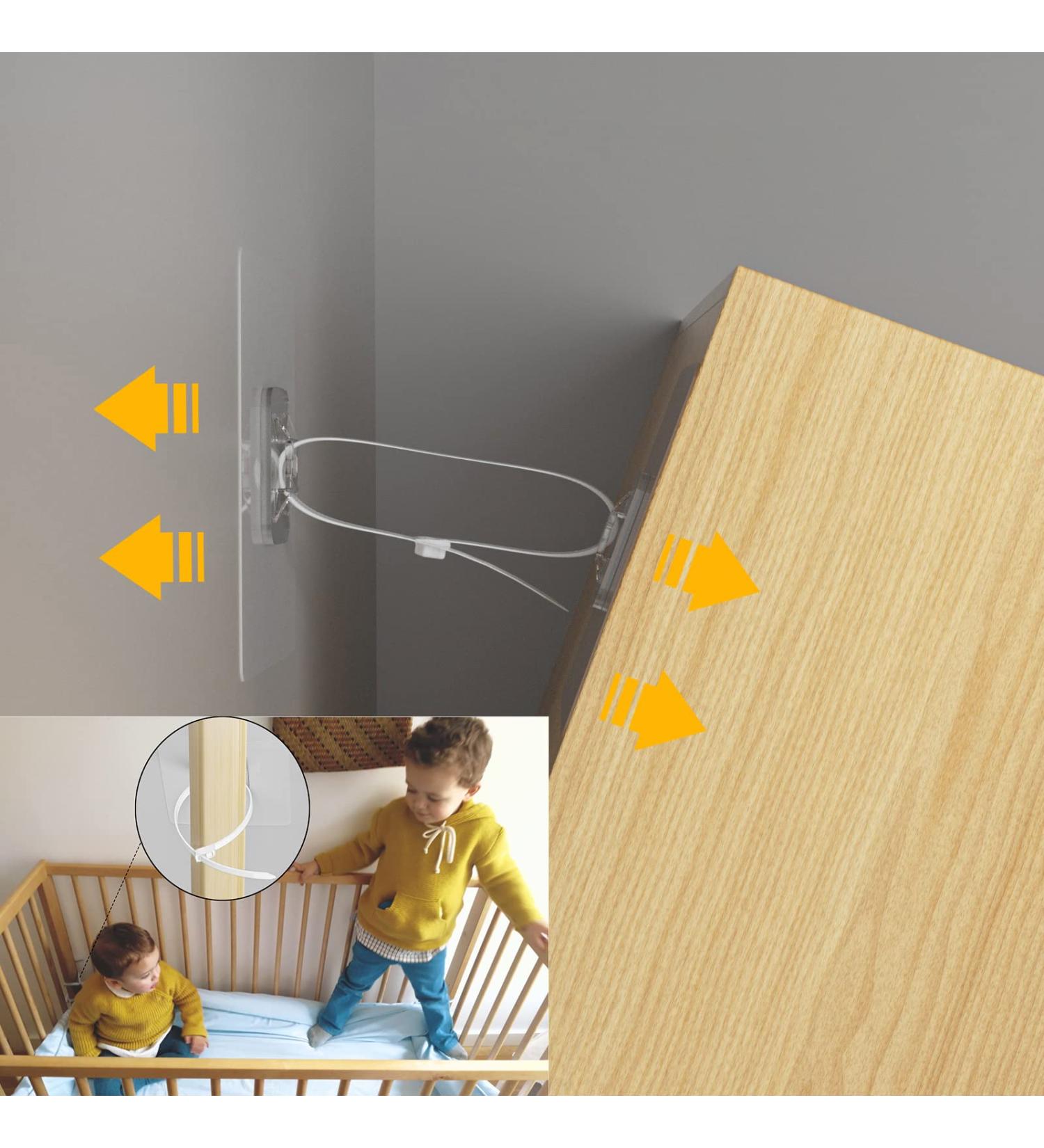 Anti Tip Furniture Anchors Adhesive 8 Pack  Furniture Wall Anchor Straps  Furniture Safety Straps for Child Proofing & Pet Portecting - Buy Online on GoSupps.com
