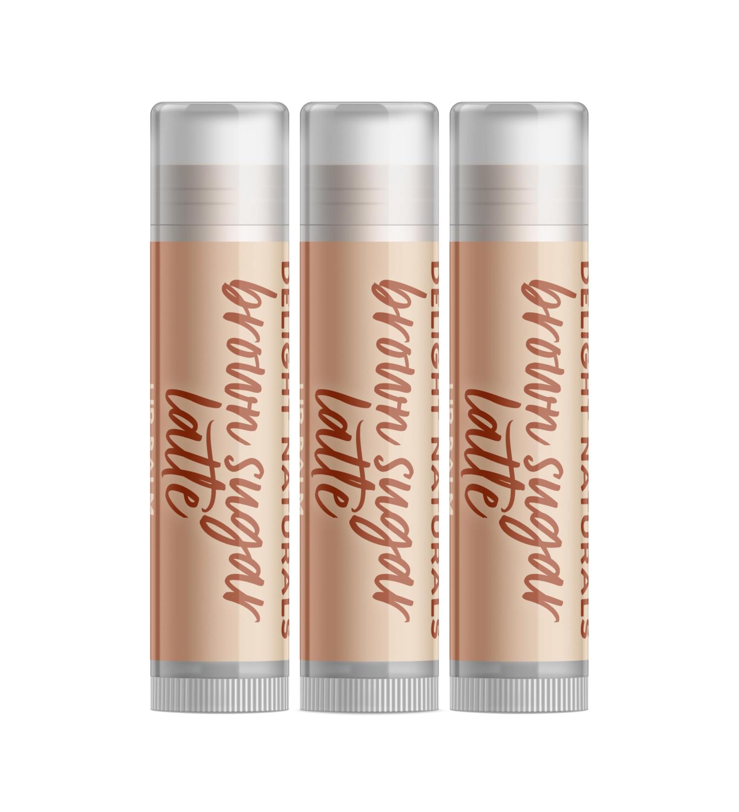 Delight Naturals Brown Sugar Latte Lip Balm - Set of Three