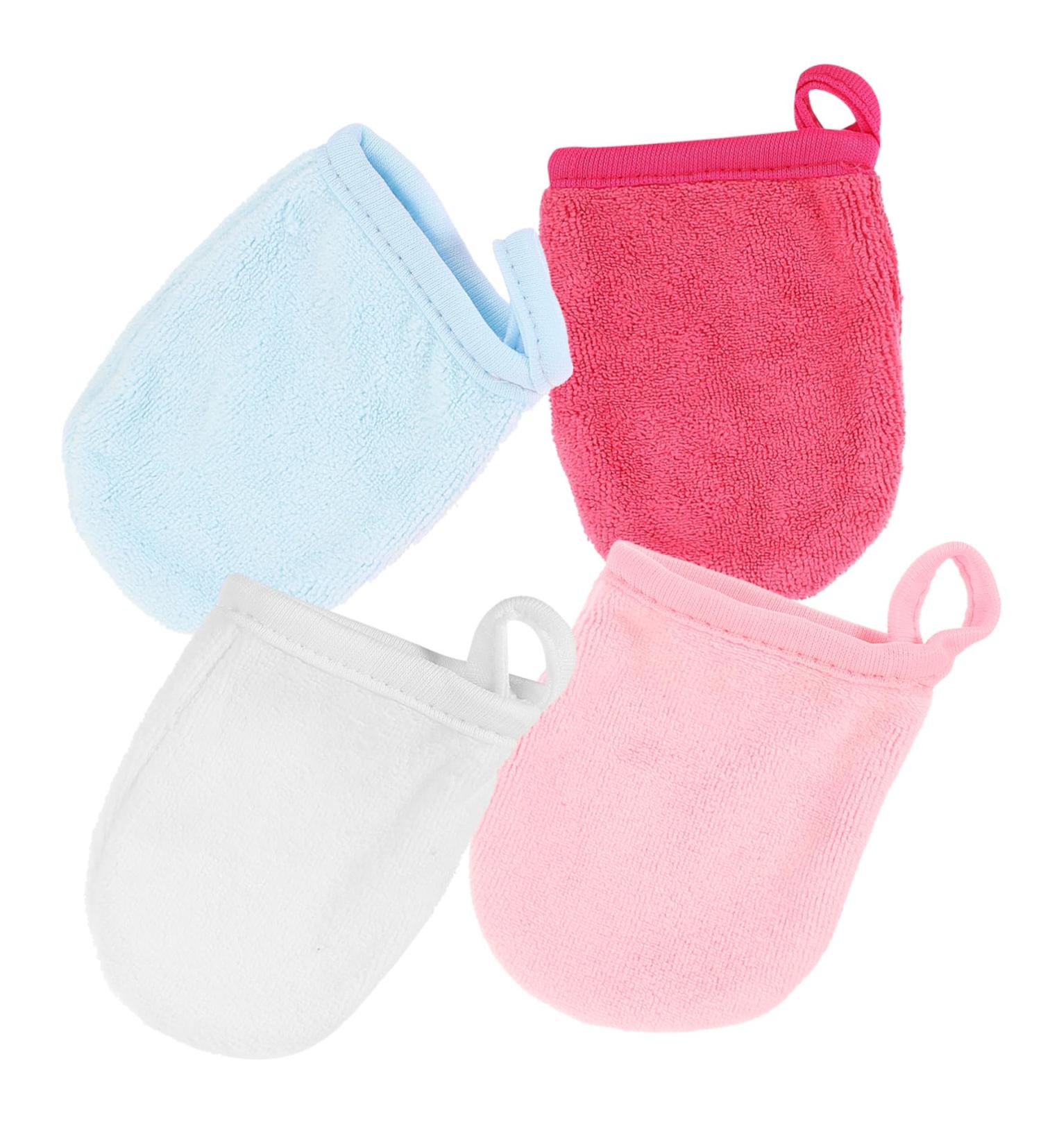 Shop 4pcs Cleansing Fingertips Makeup Remover Cloths - Exfoliating Face Towel & Mitts for Gentle Hair & Skin Care - Buy Online on GoSupps.com
