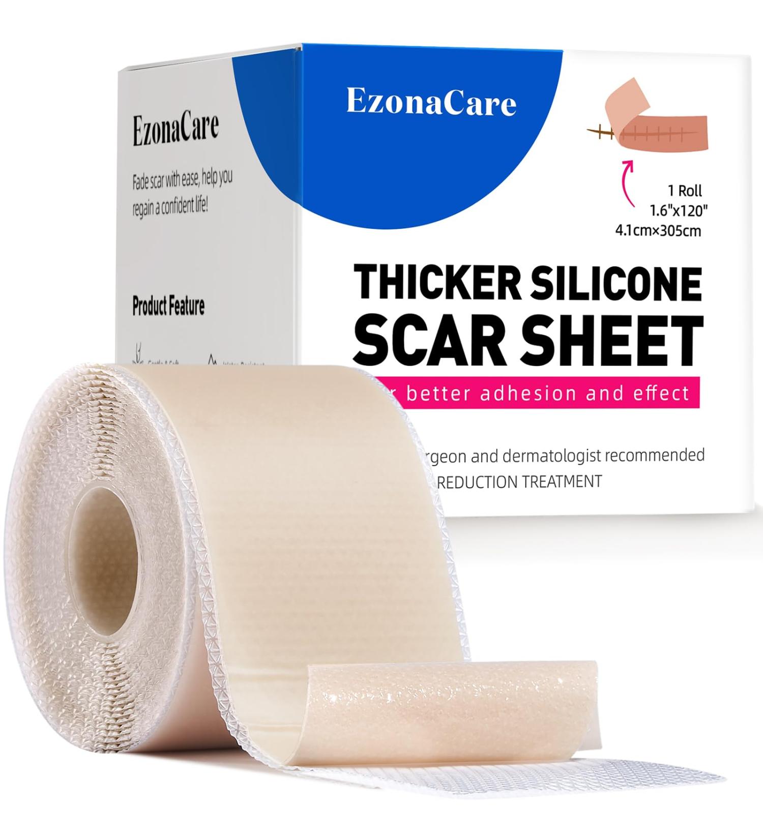 Thicker Silicone Scar Sheets - Medical Grade Scar Tape for Surgical Scars Keloids and Burns | Effective & Strong Adhesion (1.6 x 118 - Buy Online on GoSupps.com