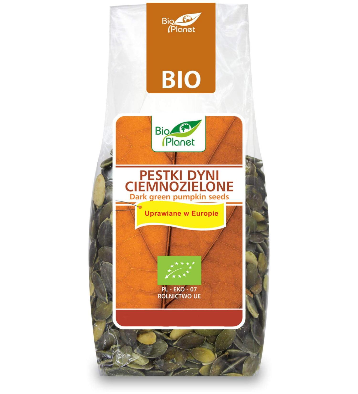 BIO PLANET Organic dark green pumpkin seeds (grown in Europe) 150g - BIO PLANET