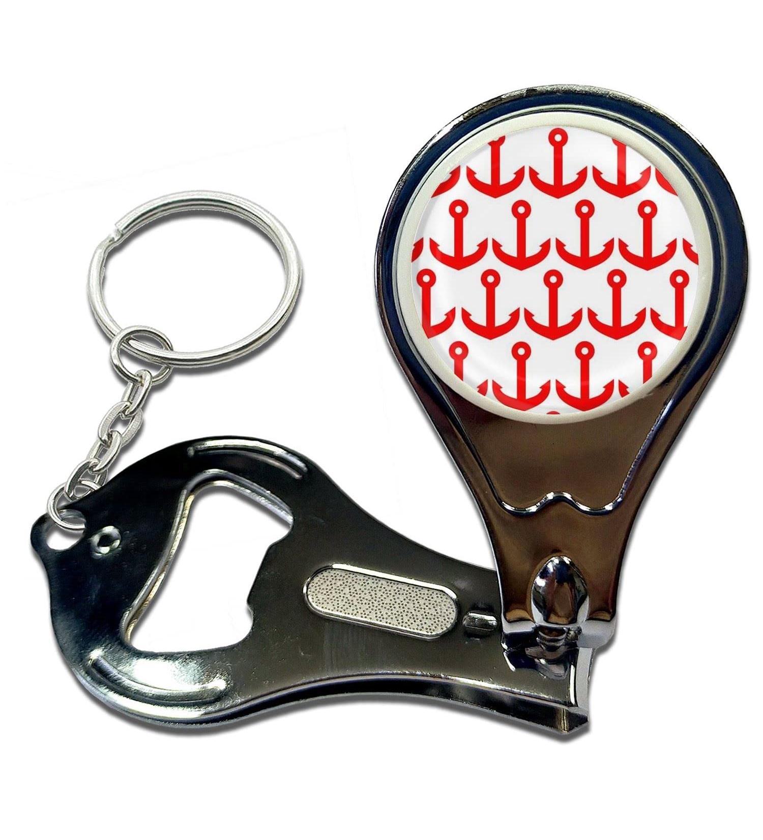 BadgeBeast.co.uk Anchor Red Pattern - Key Ring Bottle Opener and Nail Clipper - Buy Online on GoSupps.com