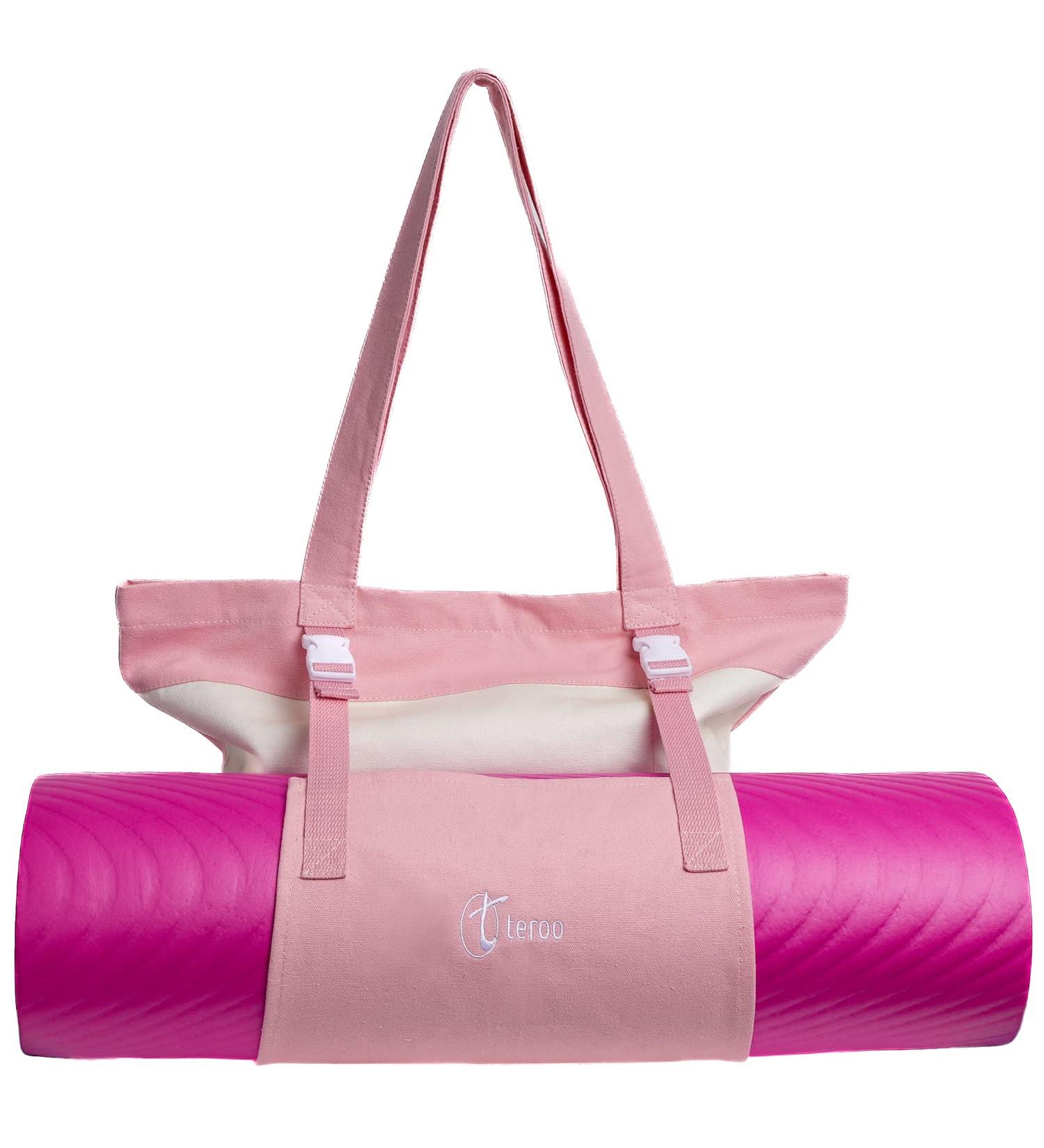teroo Multi-Purpose Tote Bag for Women with Adjustable Mat Carrier - Pinky Peach - Buy Online on GoSupps.com