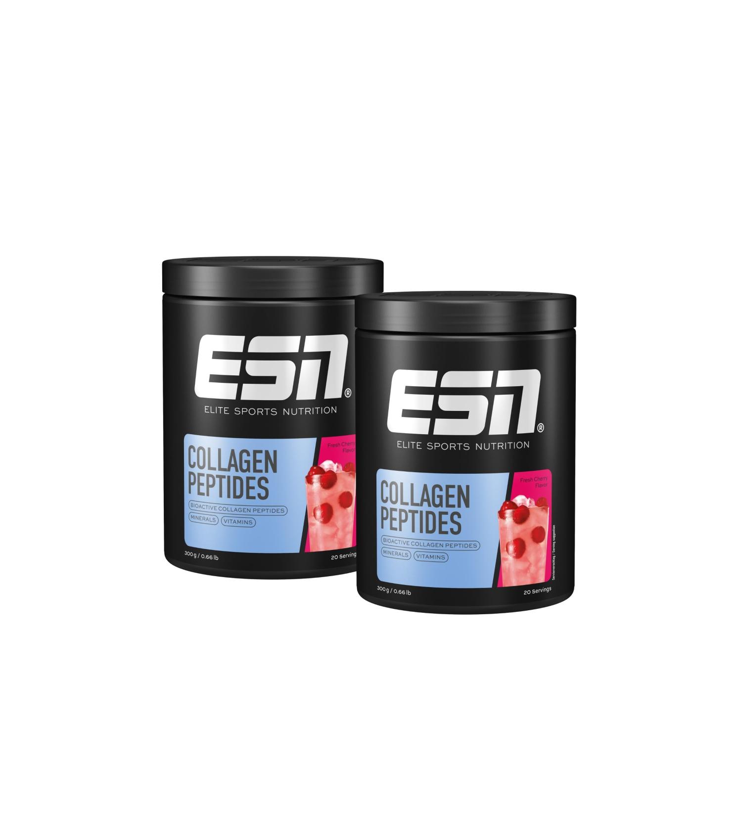 ESN Collagen Peptides 2 x 300 g Fresh Cherry Collagen Powder Bundle 2 x Fresh Cherry 300g (Pack of 2)
