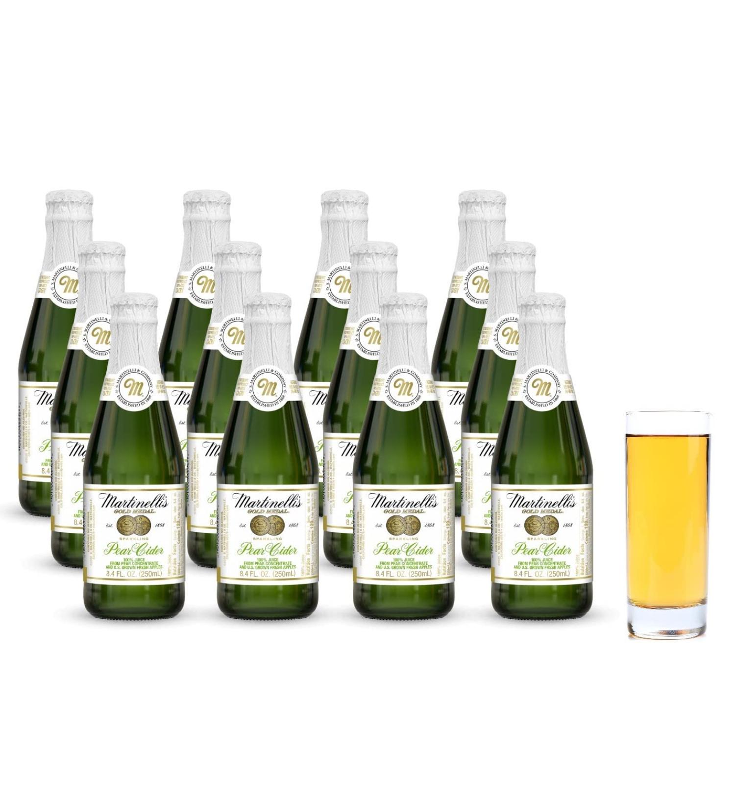 Martinelli's Gold Medal Sparkling Pear Cider Juice 8.4 fl oz - Pack of 12 Bottles | Non-Alcoholic Pear Juice - Buy Online on GoSupps.com
