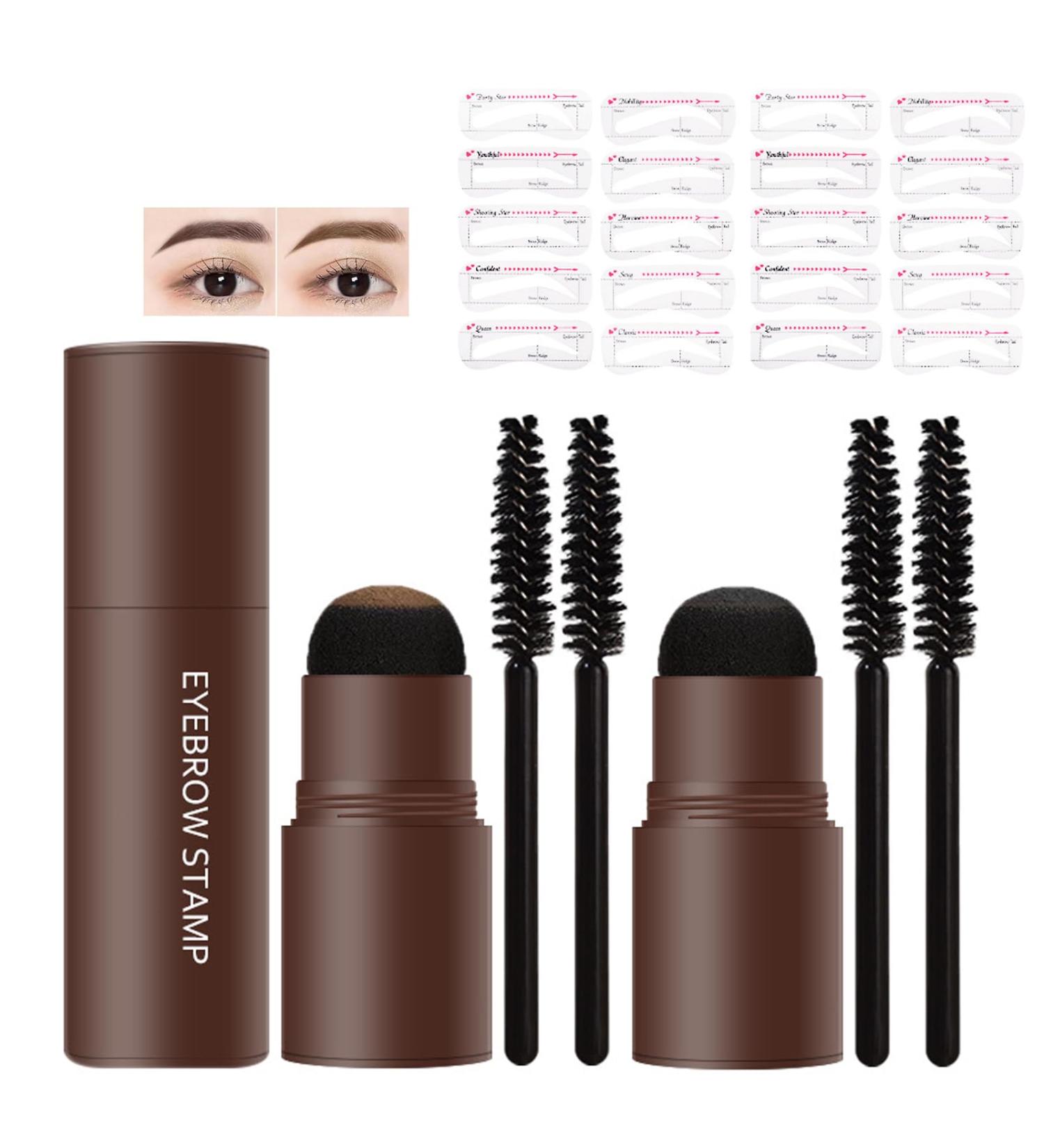 LXZJJM Eyebrow Stamp Stencil Kit - Long-lasting Smudge-free Brow Makeup | Natural and Smooth Texture | Multifunctional | Includes 10 Brow Shapes & Stamps | Reusable eyebrow stencils (01+03) - Buy Online on GoSupps.com