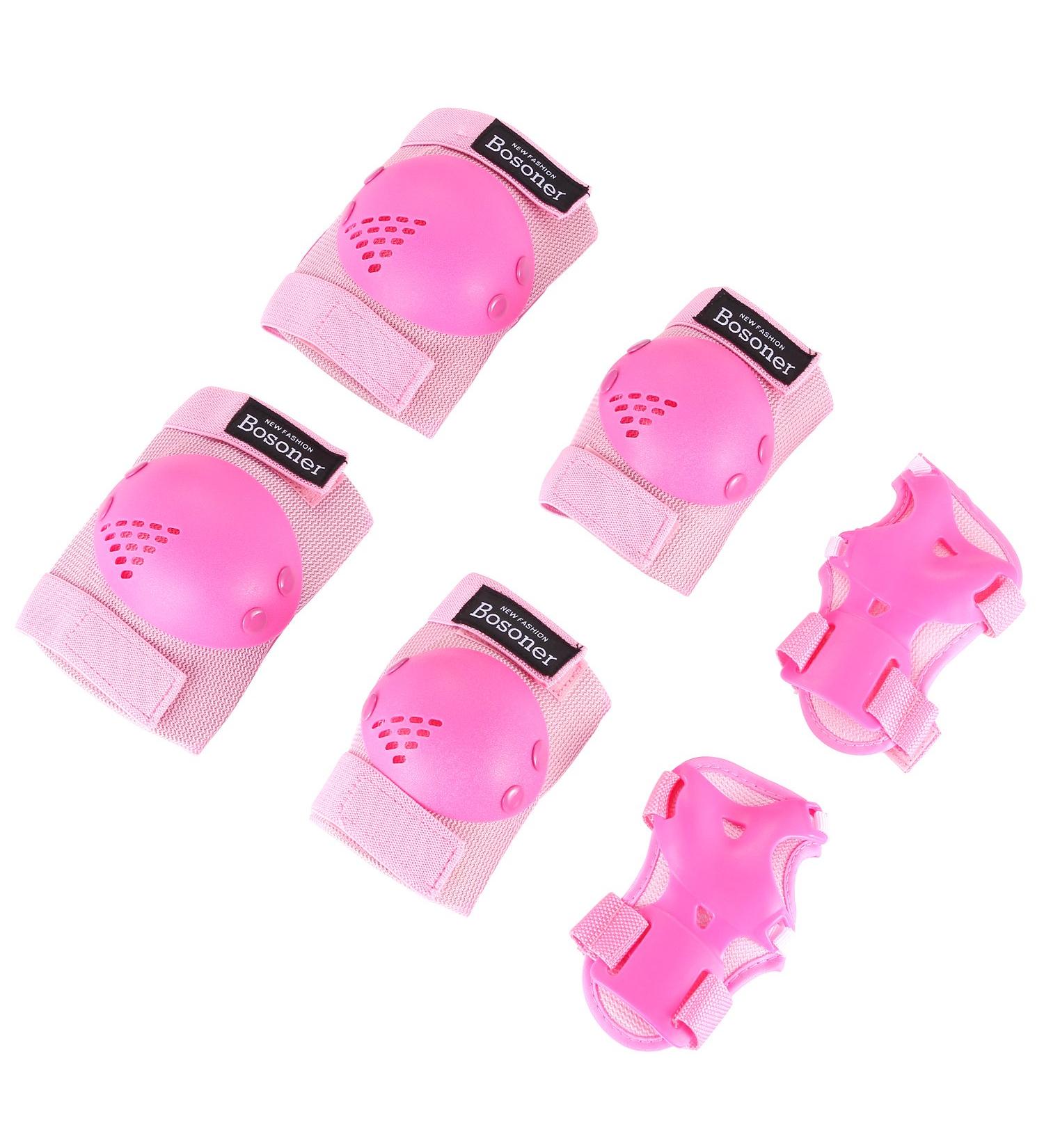 BOSONER Kids/Youth Pink Protective Gear Set | Knee Pads, Elbow Pads, Wrist Guards | Ages 3-15 | for Roller Skates, Cycling, Skateboarding | Small Size - Buy Online on GoSupps.com
